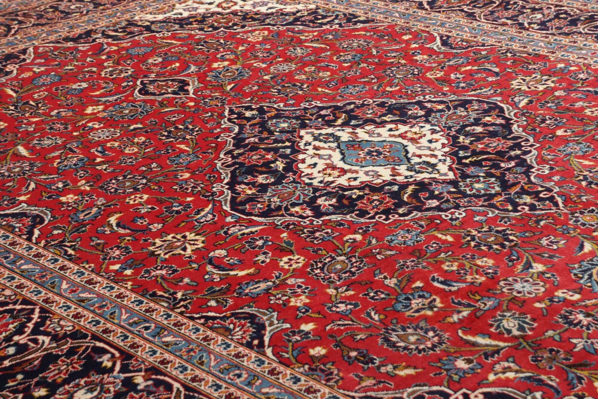 Handgeknüpfter Kashan Perserteppich, 243 × 342 cm, Wolle