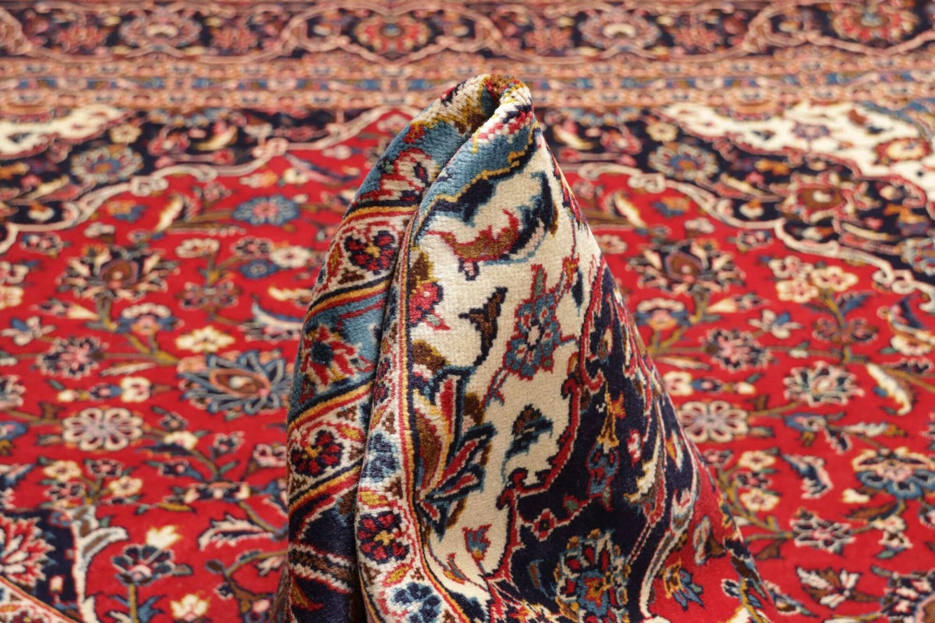 Handgeknüpfter Kashan Perserteppich, 243 × 342 cm, Wolle