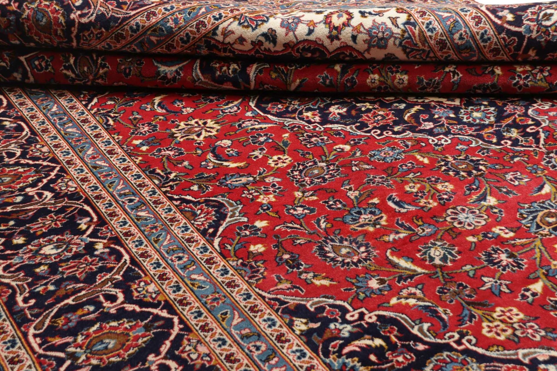 Handgeknüpfter Kashan Perserteppich, 243 × 342 cm, Wolle
