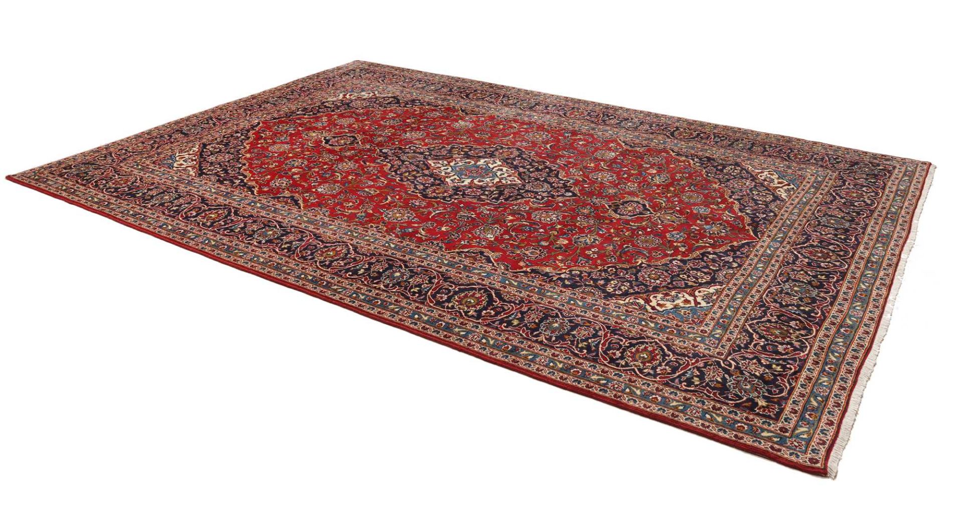 Kashan Perserteppich 246 × 357 cm aus Wolle, handgeknüpft