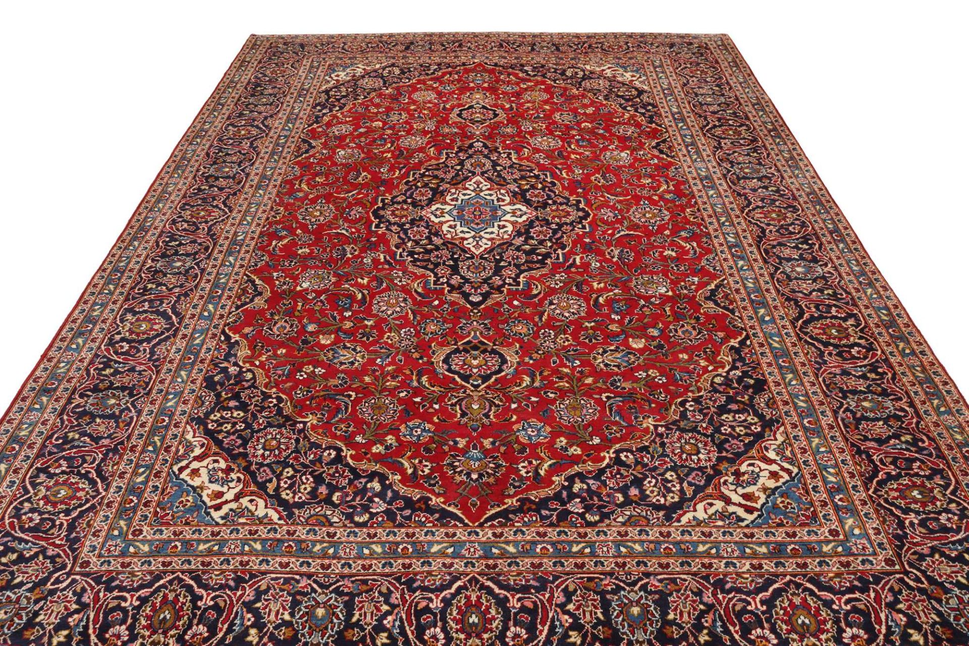 Kashan Perserteppich 246 × 357 cm aus Wolle, handgeknüpft