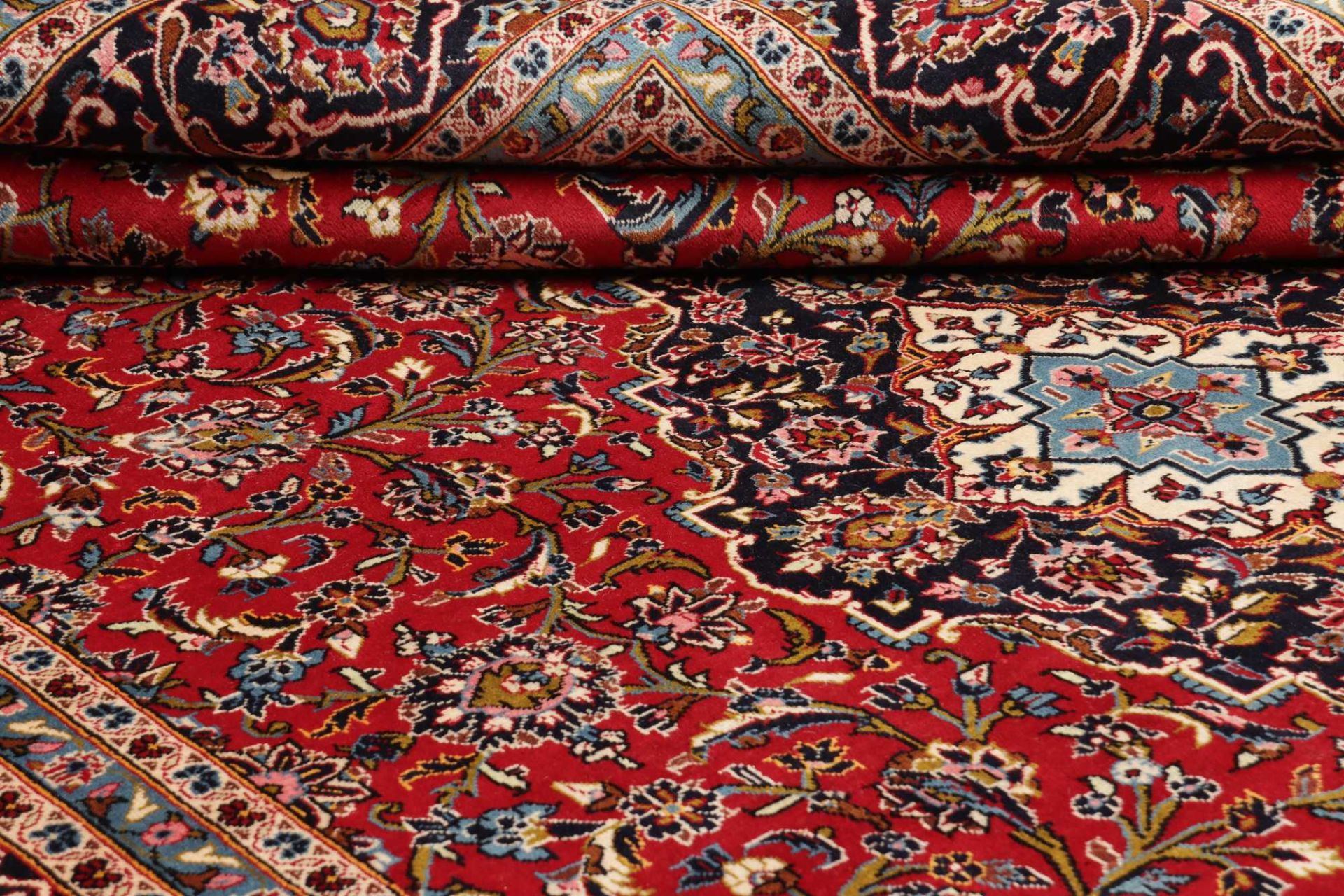 Handgeknüpfter Kashan Perserteppich, 246 × 359 cm, Wolle
