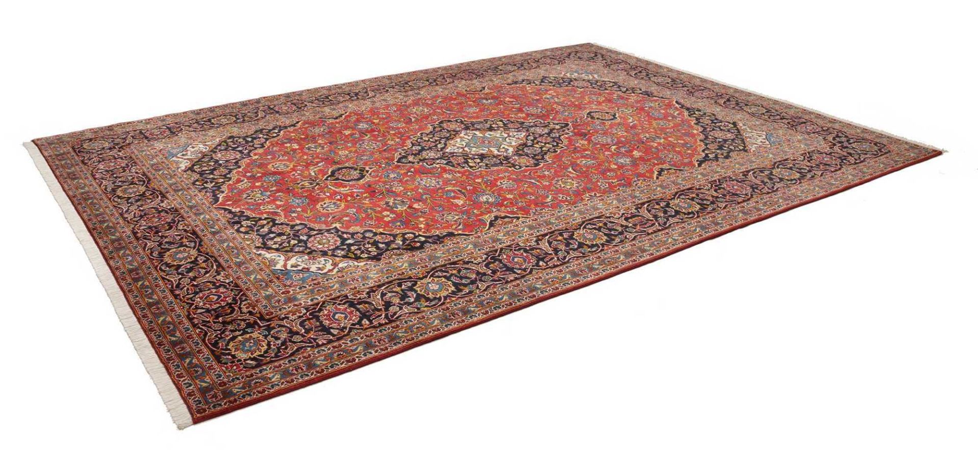 Handgeknüpfter Kashan Perserteppich, 264 × 359 cm, Wolle