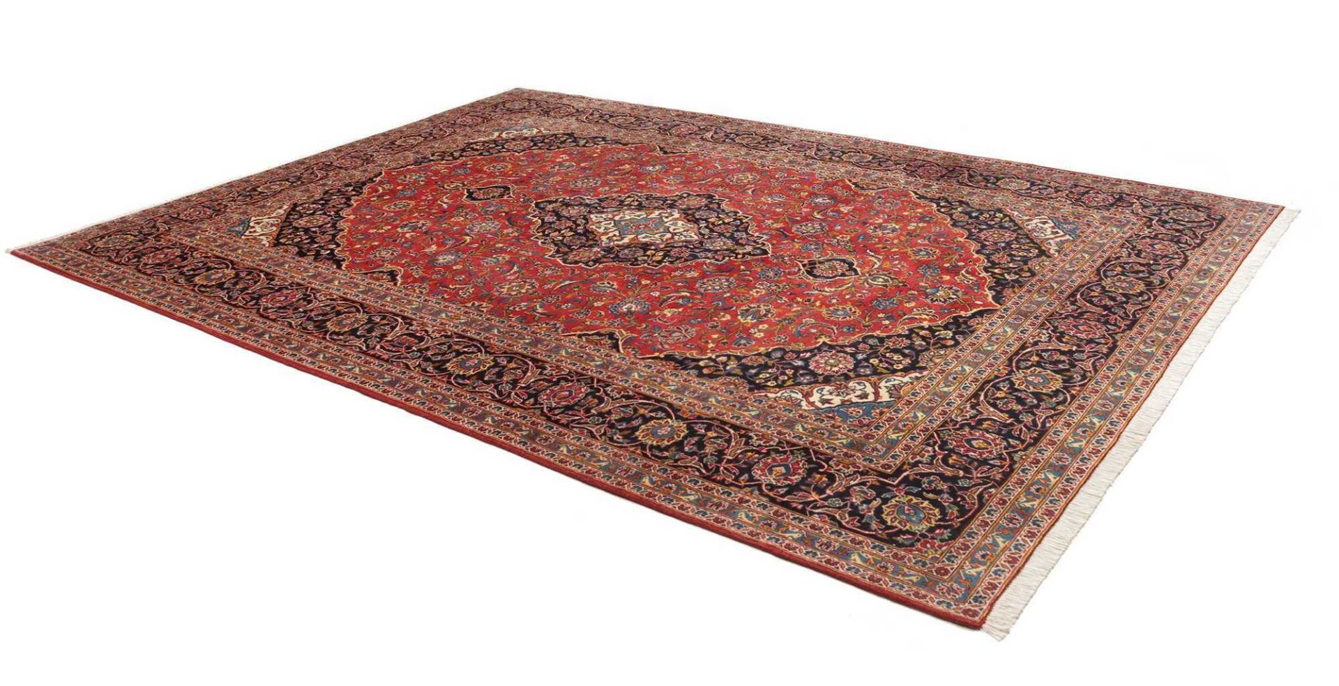 Handgeknüpfter Kashan Perserteppich, 264 × 359 cm, Wolle