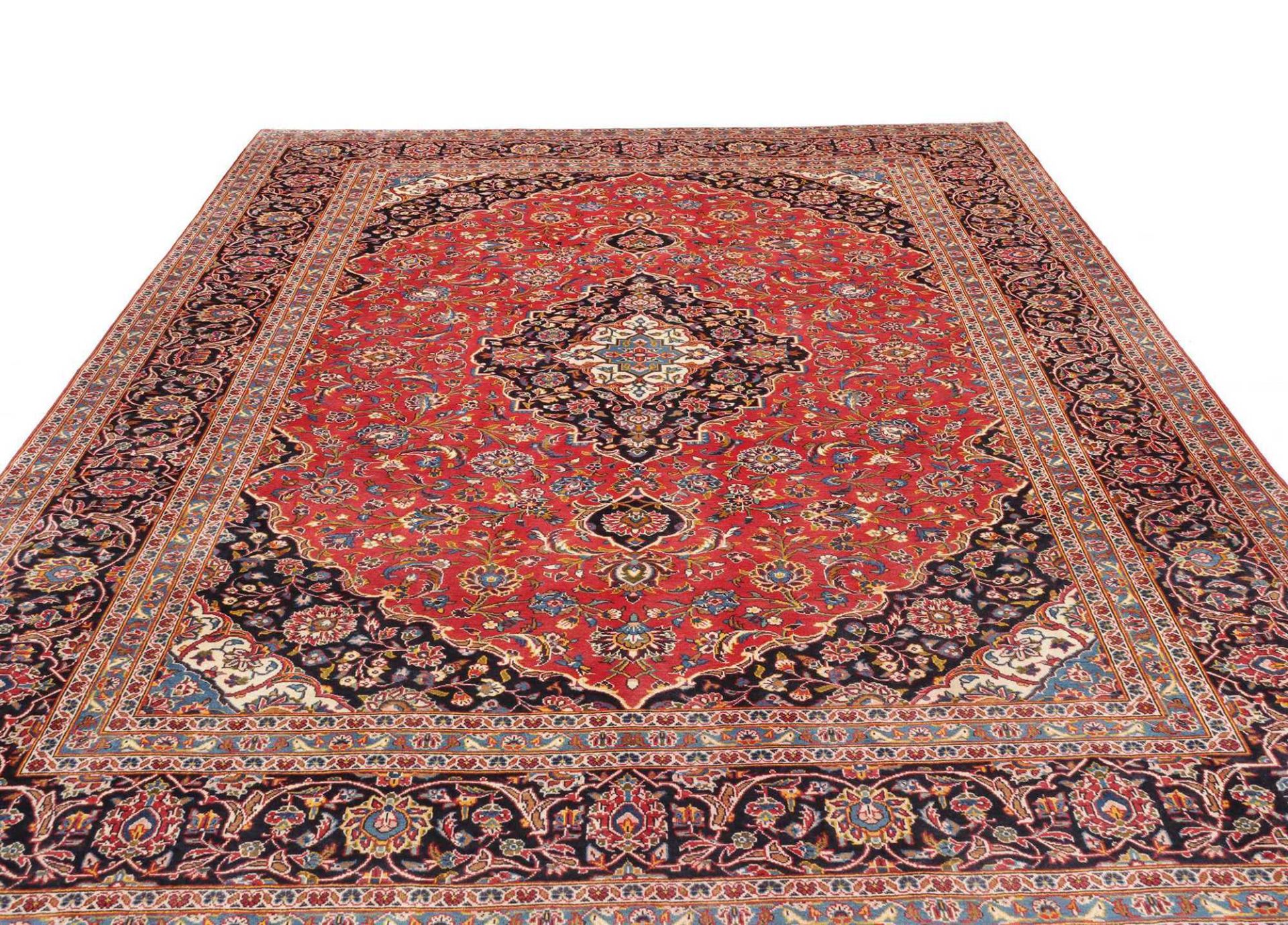Handgeknüpfter Kashan Perserteppich, 264 × 359 cm, Wolle