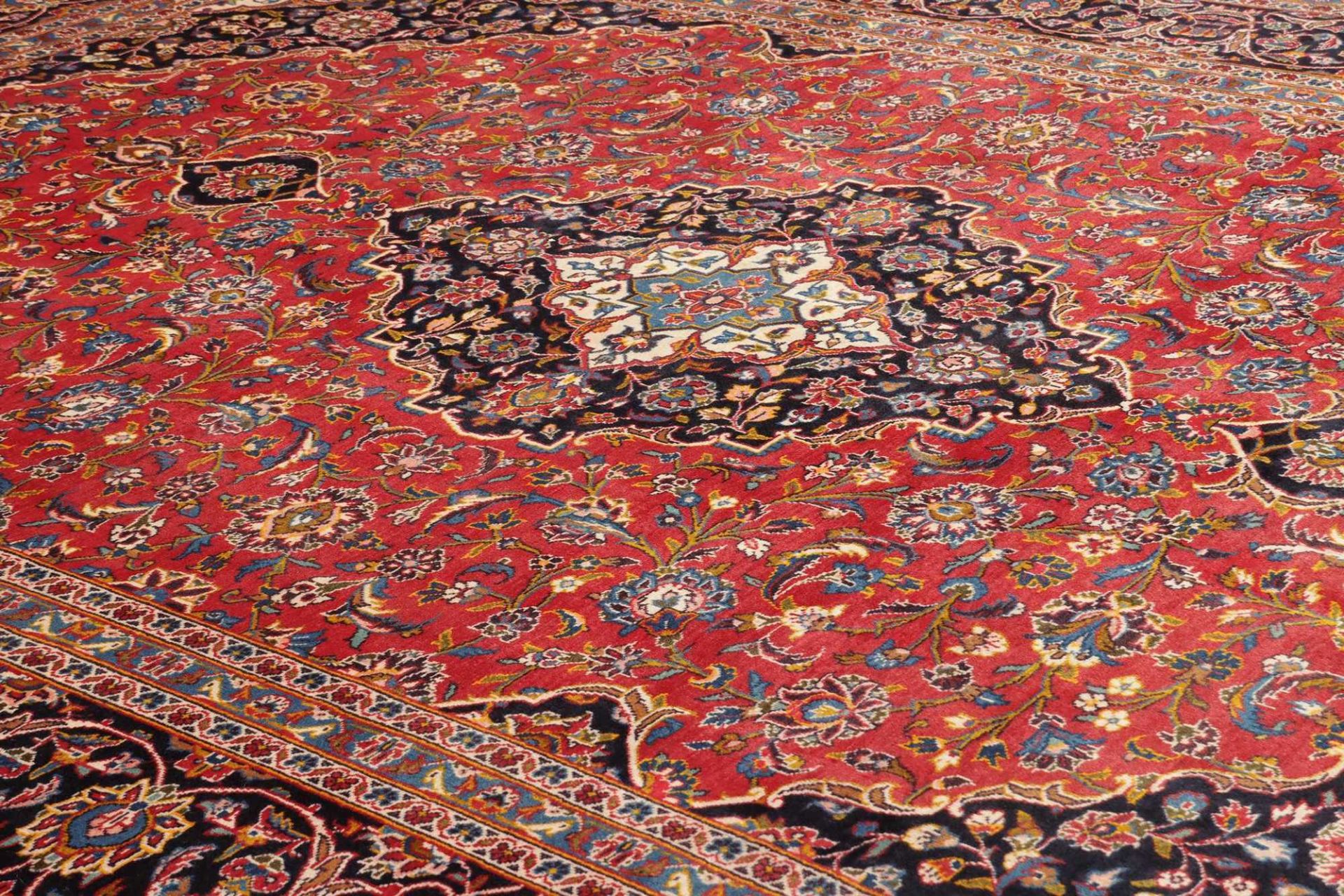 Handgeknüpfter Kashan Perserteppich, 264 × 359 cm, Wolle