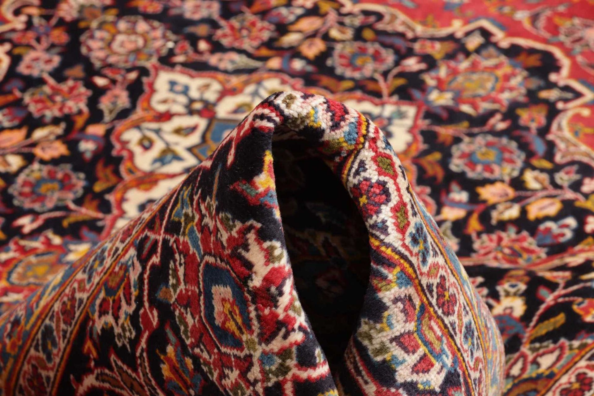 Handgeknüpfter Kashan Perserteppich, 264 × 359 cm, Wolle