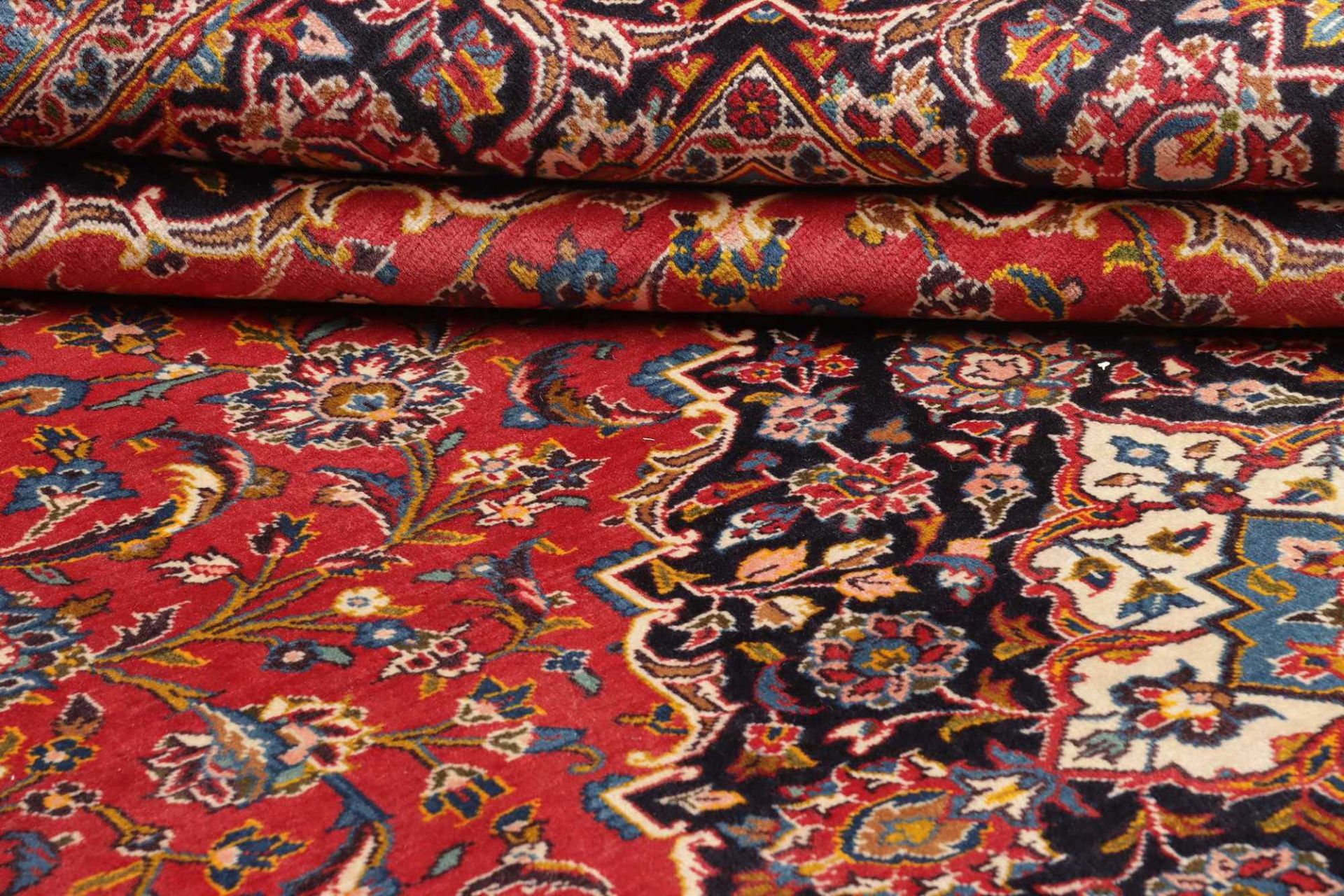 Handgeknüpfter Kashan Perserteppich, 264 × 359 cm, Wolle