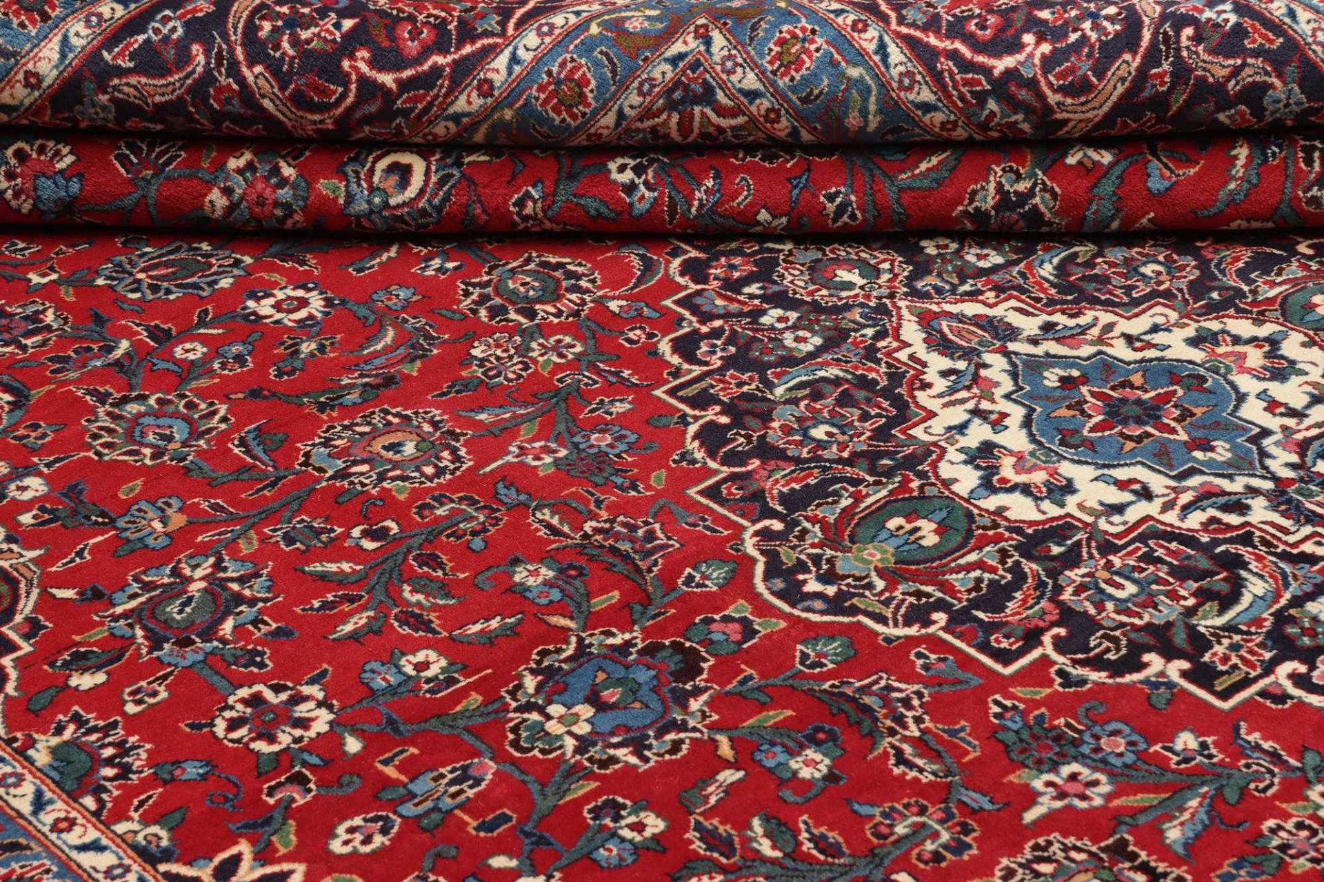 Handgeknüpfter Kashan Perserteppich 251 × 356 cm