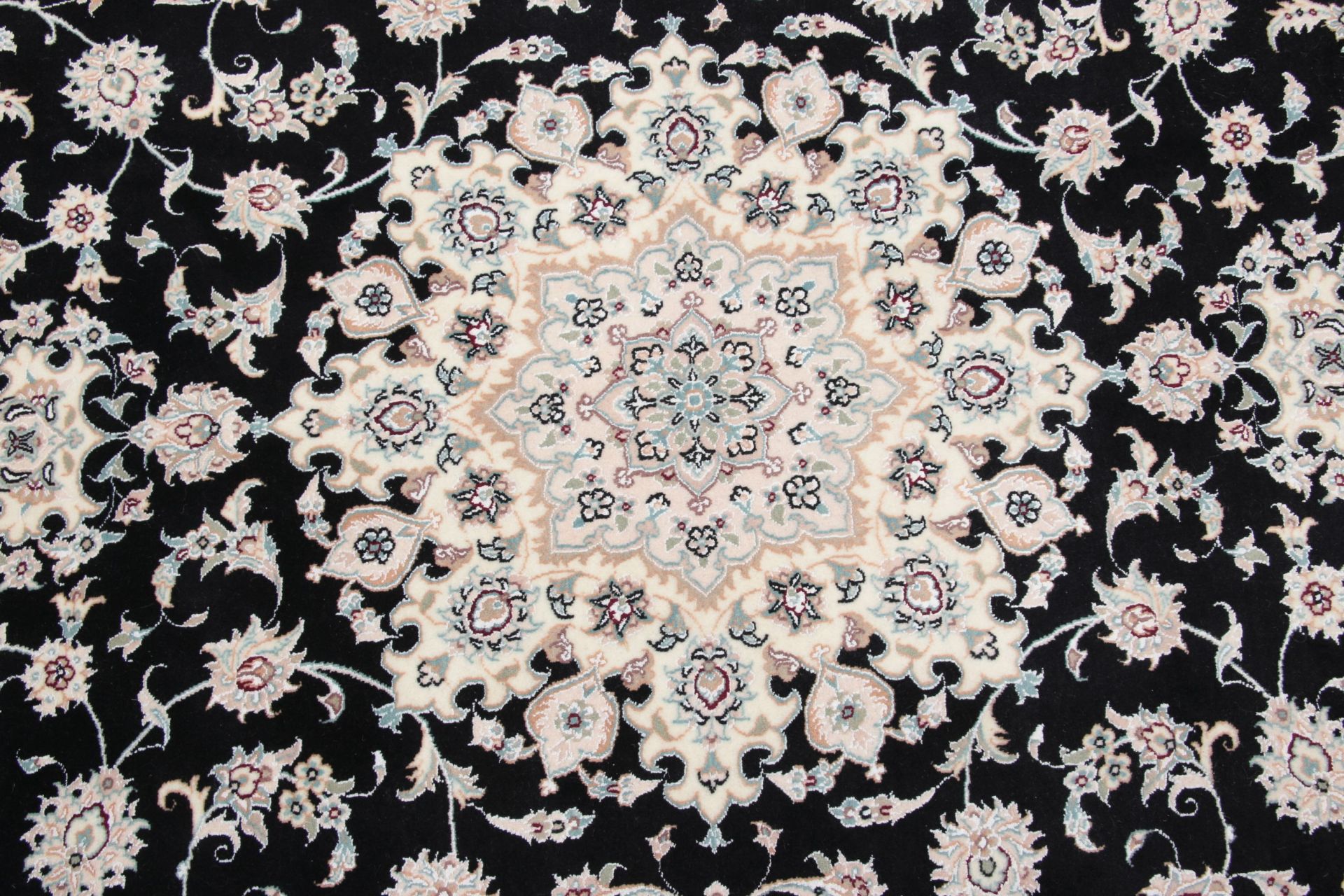 Handgeknüpfter Isfahan Perserteppich, 202 × 302 cm, Wolle & Seide