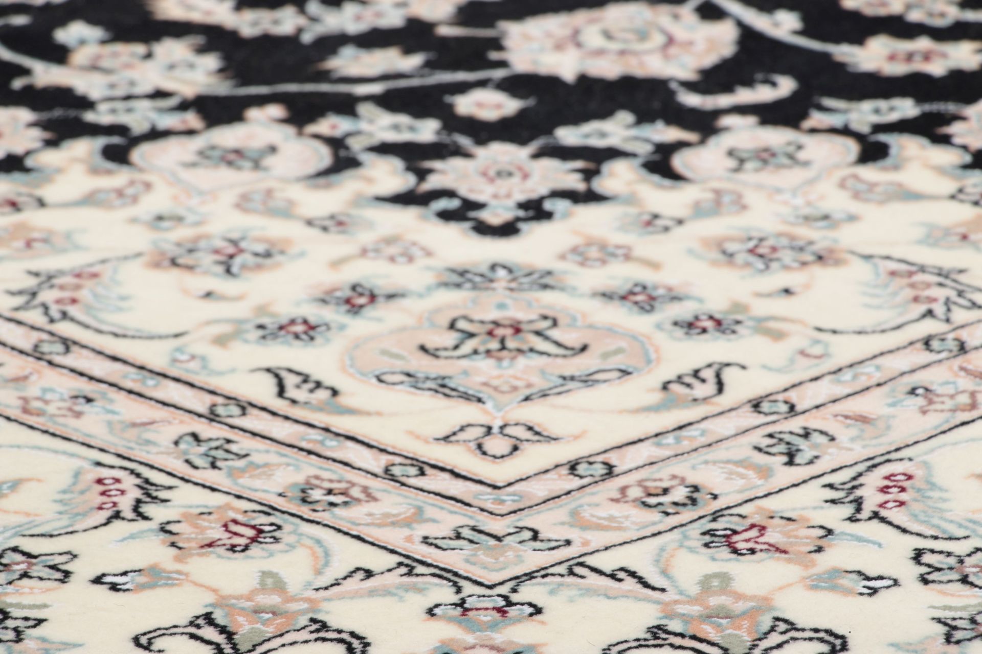 Handgeknüpfter Isfahan Perserteppich, 202 × 302 cm, Wolle & Seide