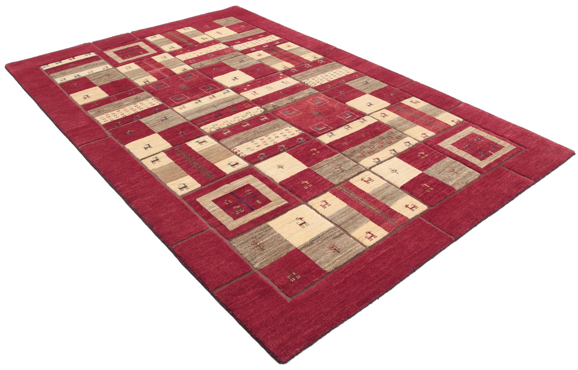 Gabbeh Perserteppich 202 × 305 cm aus Wolle, handgeknüpft