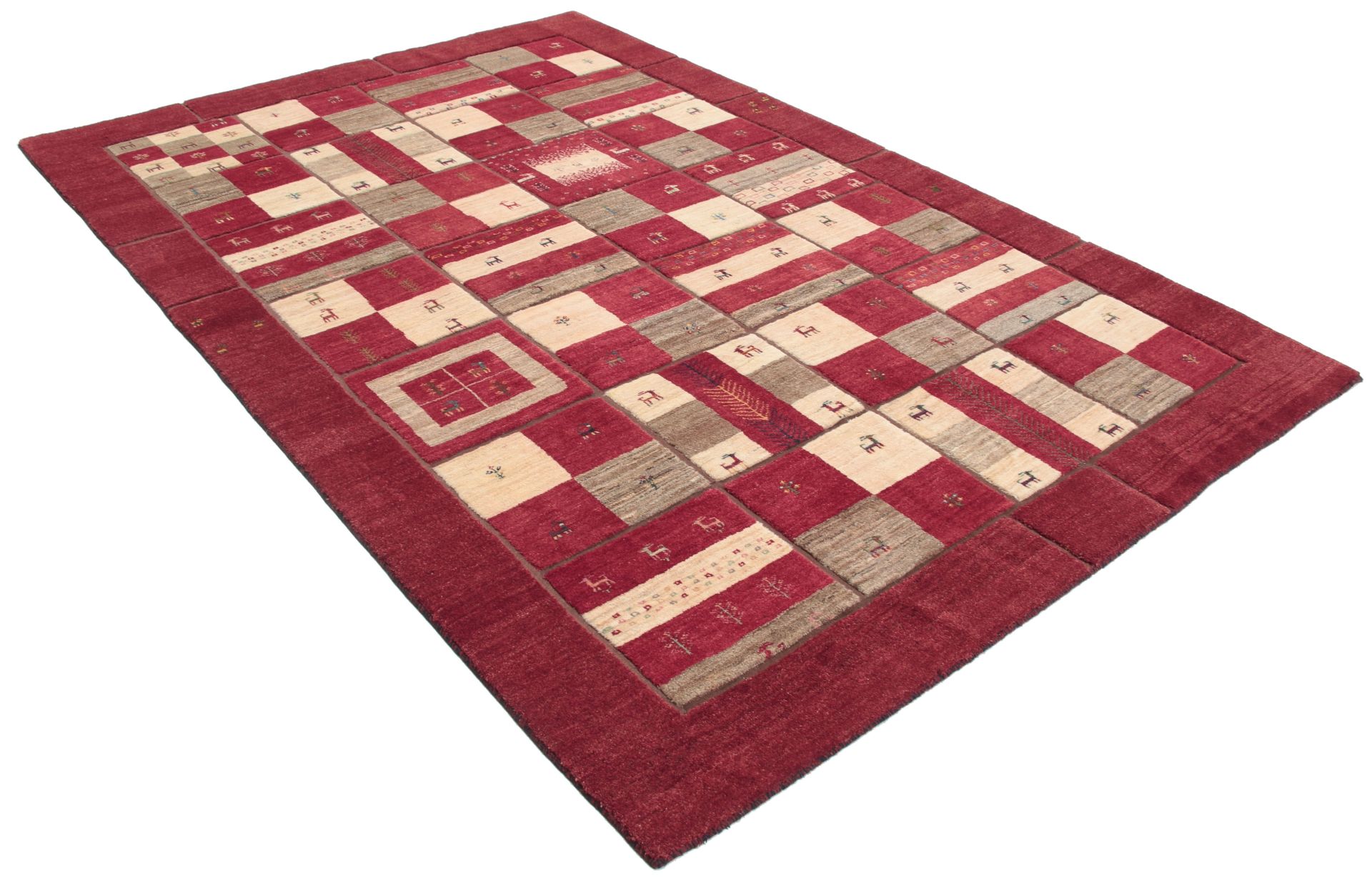 perserteppich-gabbeh-204-x-305-cm-schurwolle-handgeknupft-weich-2 Gabbeh Perserteppich aus Iran, 204 × 305 cm