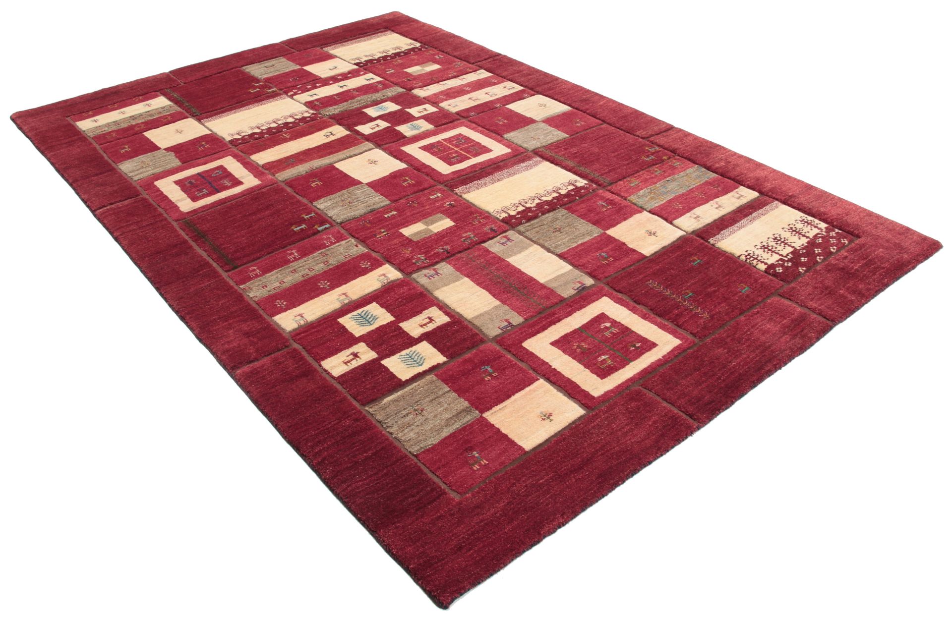 perserteppich-gabbeh-204-x-305-cm-schurwolle-handgeknupft-weich-5 Gabbeh Perserteppich aus Iran, 204 × 305 cm