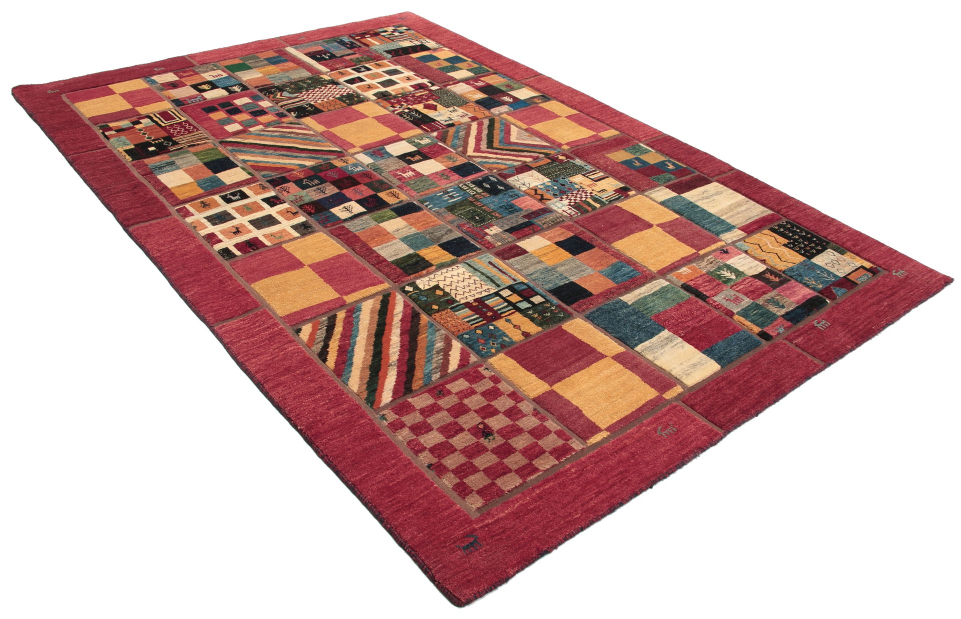 gabbeh-perserteppich-204-x-310-cm-schurwolle-handgeknupft-gemutlich-1 Gabbeh Perserteppich aus Iran, 204 × 310 cm