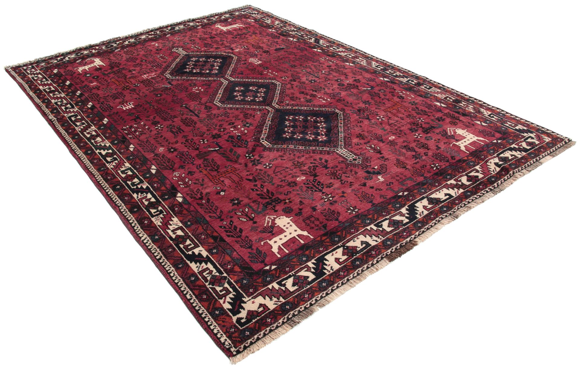 Handgeknüpfter Qashqai Perserteppich 210 × 300 cm