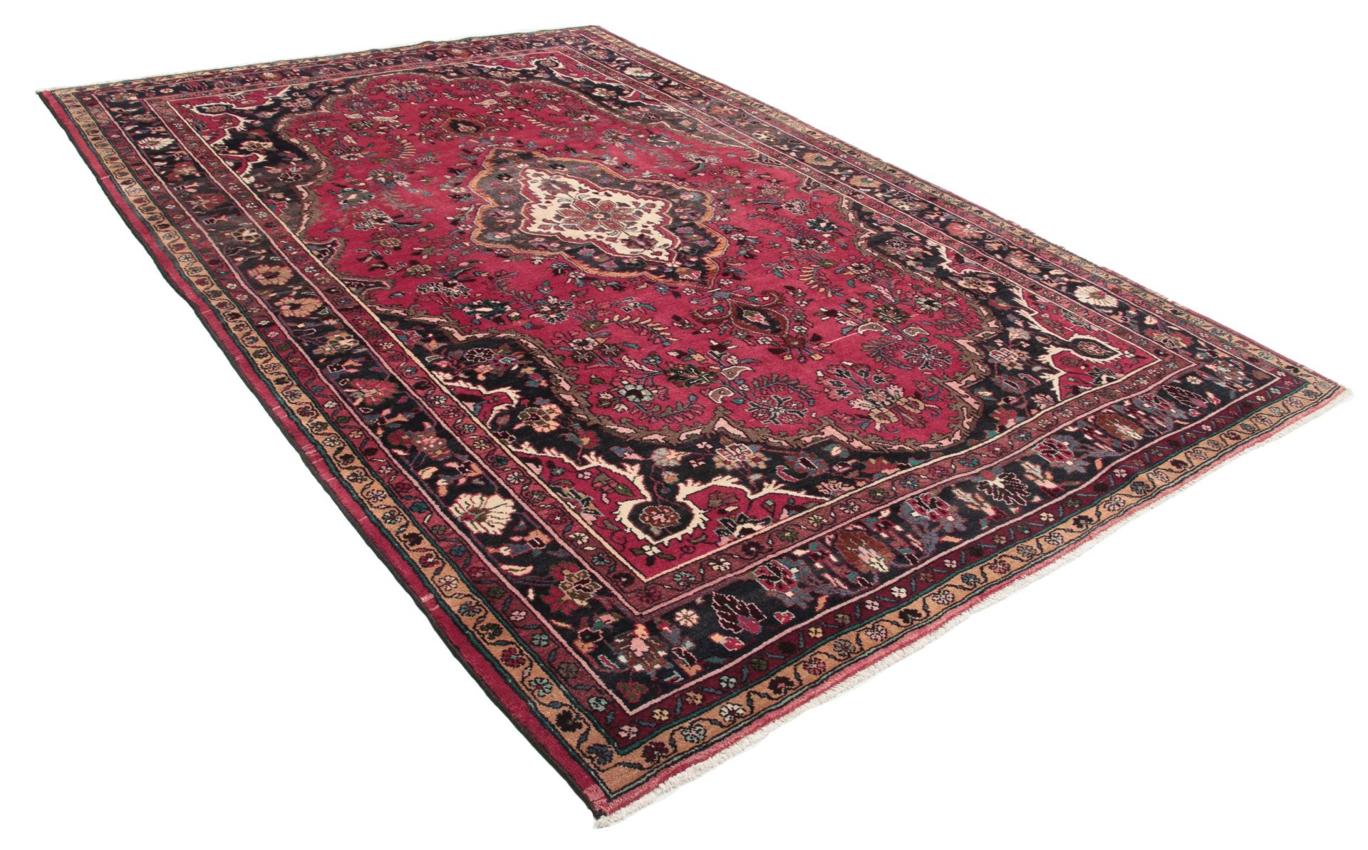 perserteppich-hamadan-209-x-313-cm-wolle-handgeknupft-herati-muster-1 Hamadan Perserteppich 209 × 313 cm aus Wolle, handgeknüpft