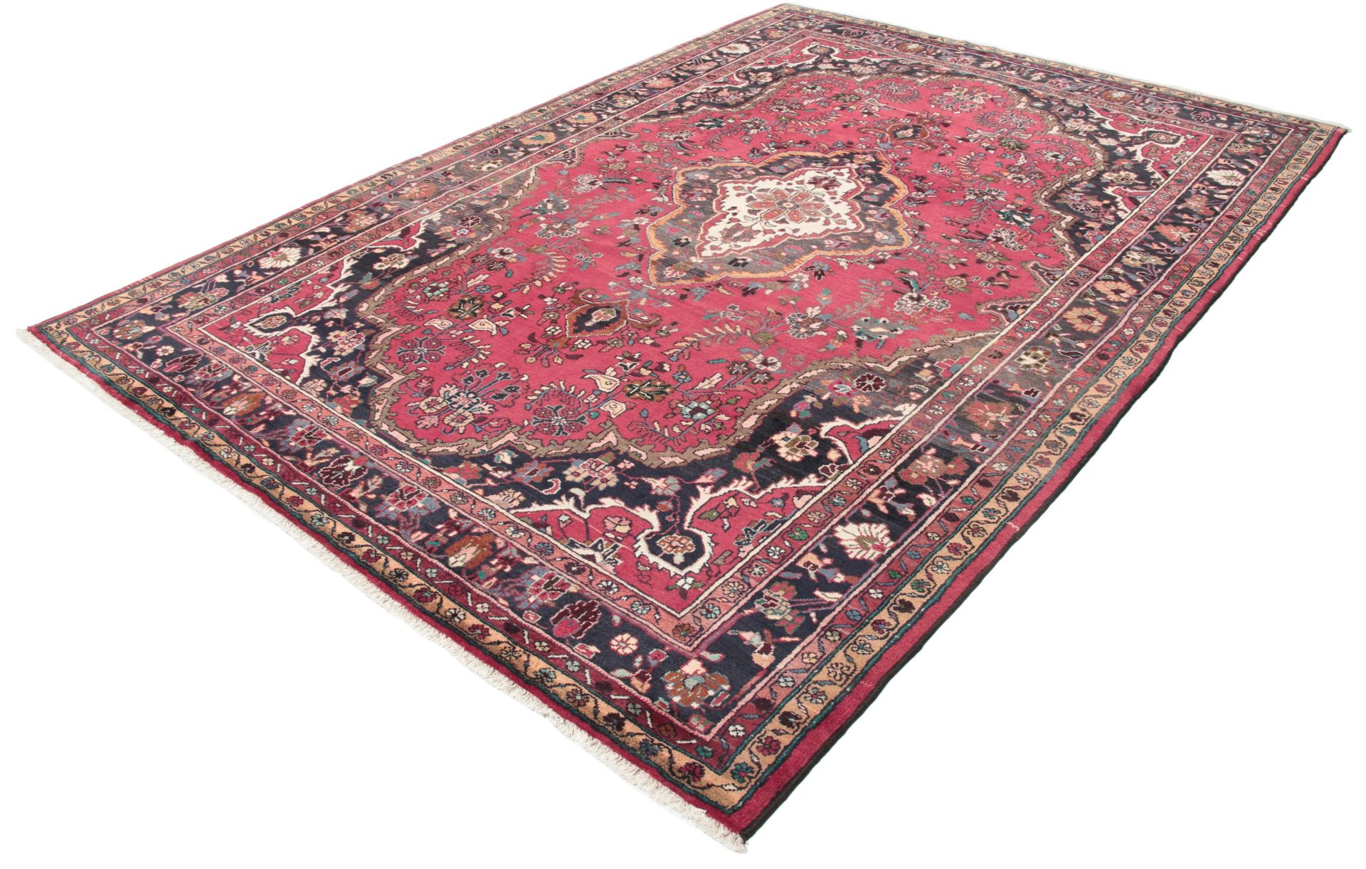 perserteppich-hamadan-209-x-313-cm-wolle-handgeknupft-herati-muster-2 Hamadan Perserteppich 209 × 313 cm aus Wolle, handgeknüpft