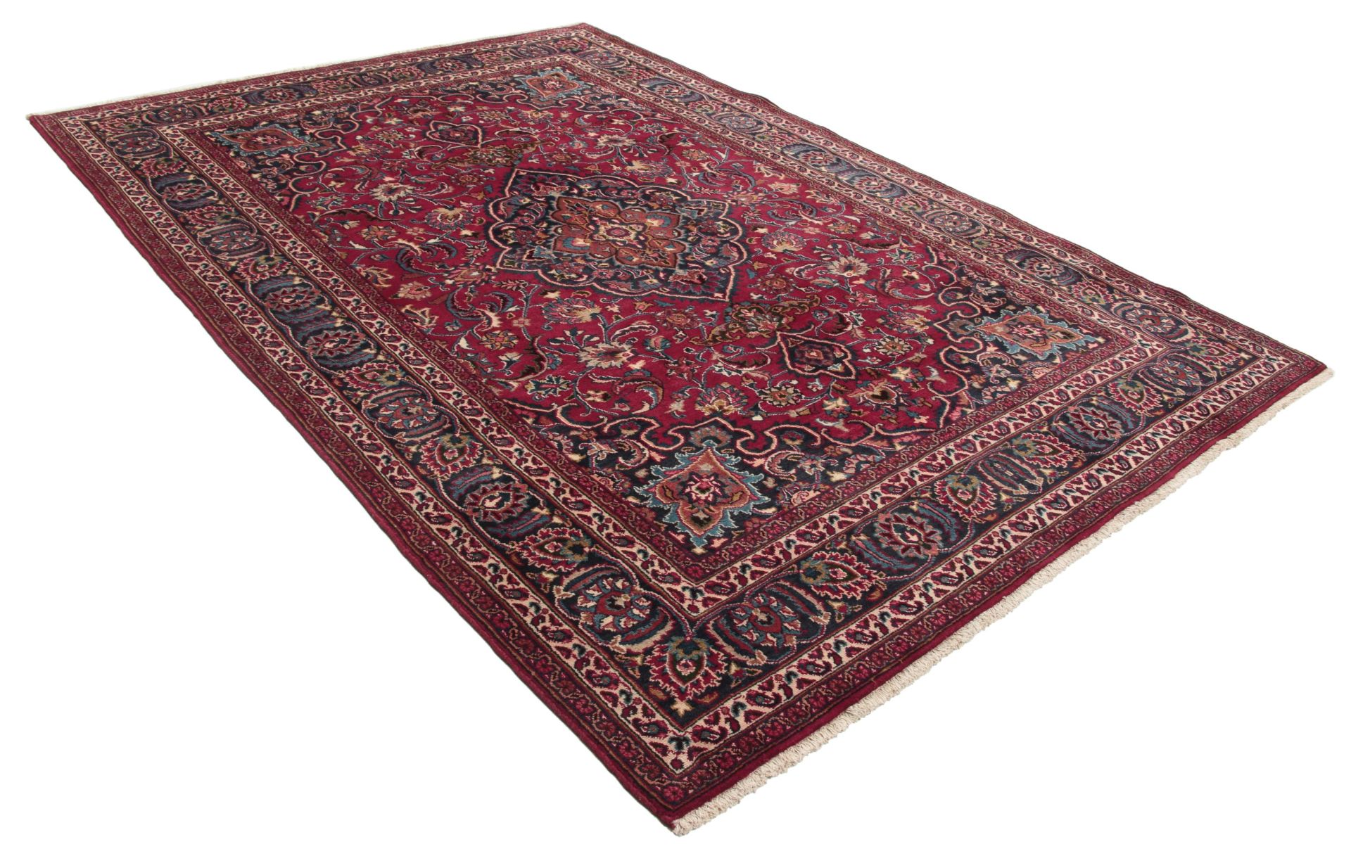perserteppich-mashad-200-x-290-cm-wolle-handgeknupft-florale-muster-1 Mashhad Perserteppich aus Iran, 200 × 290 cm