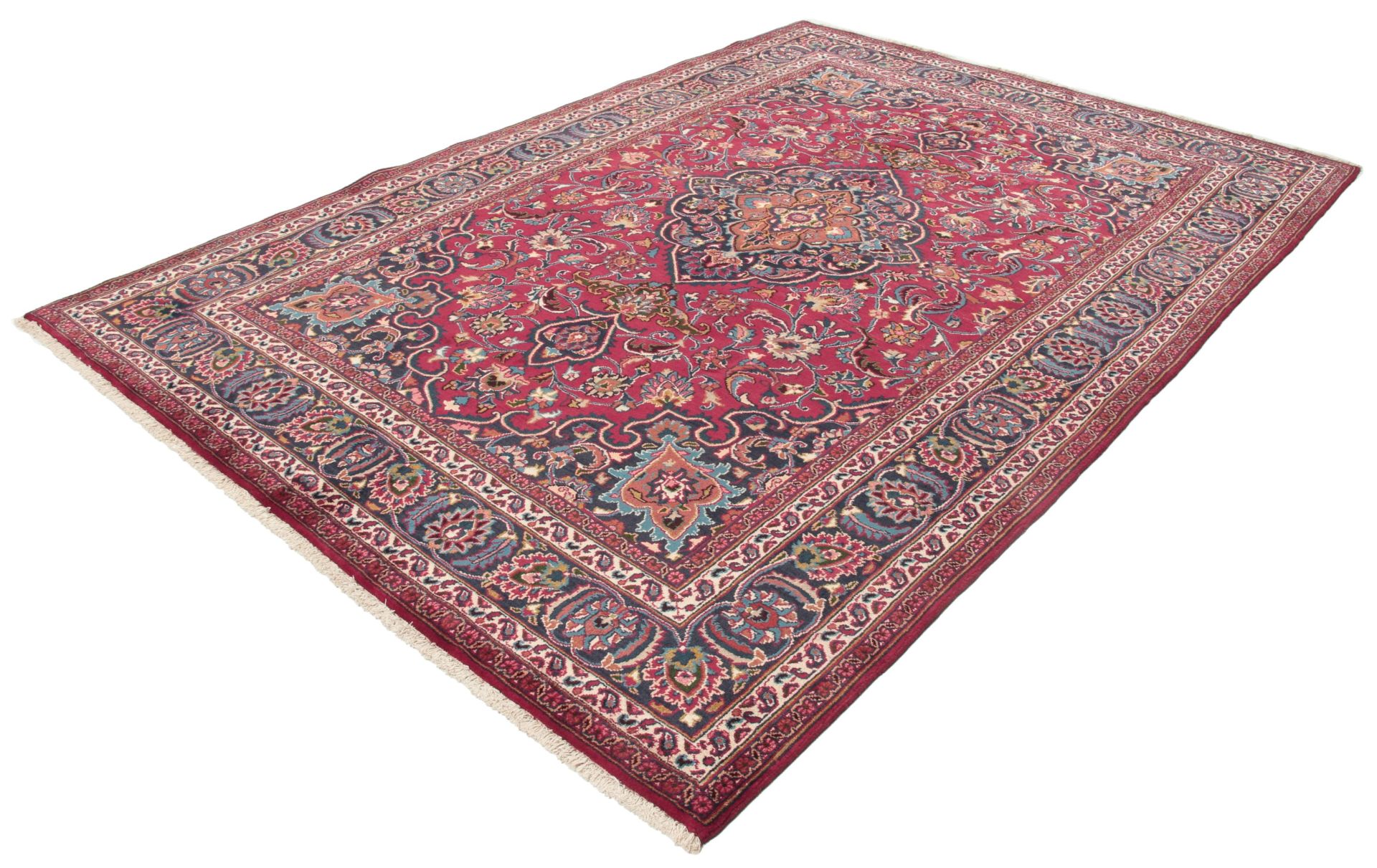 perserteppich-mashad-200-x-290-cm-wolle-handgeknupft-florale-muster-2 Mashhad Perserteppich aus Iran, 200 × 290 cm