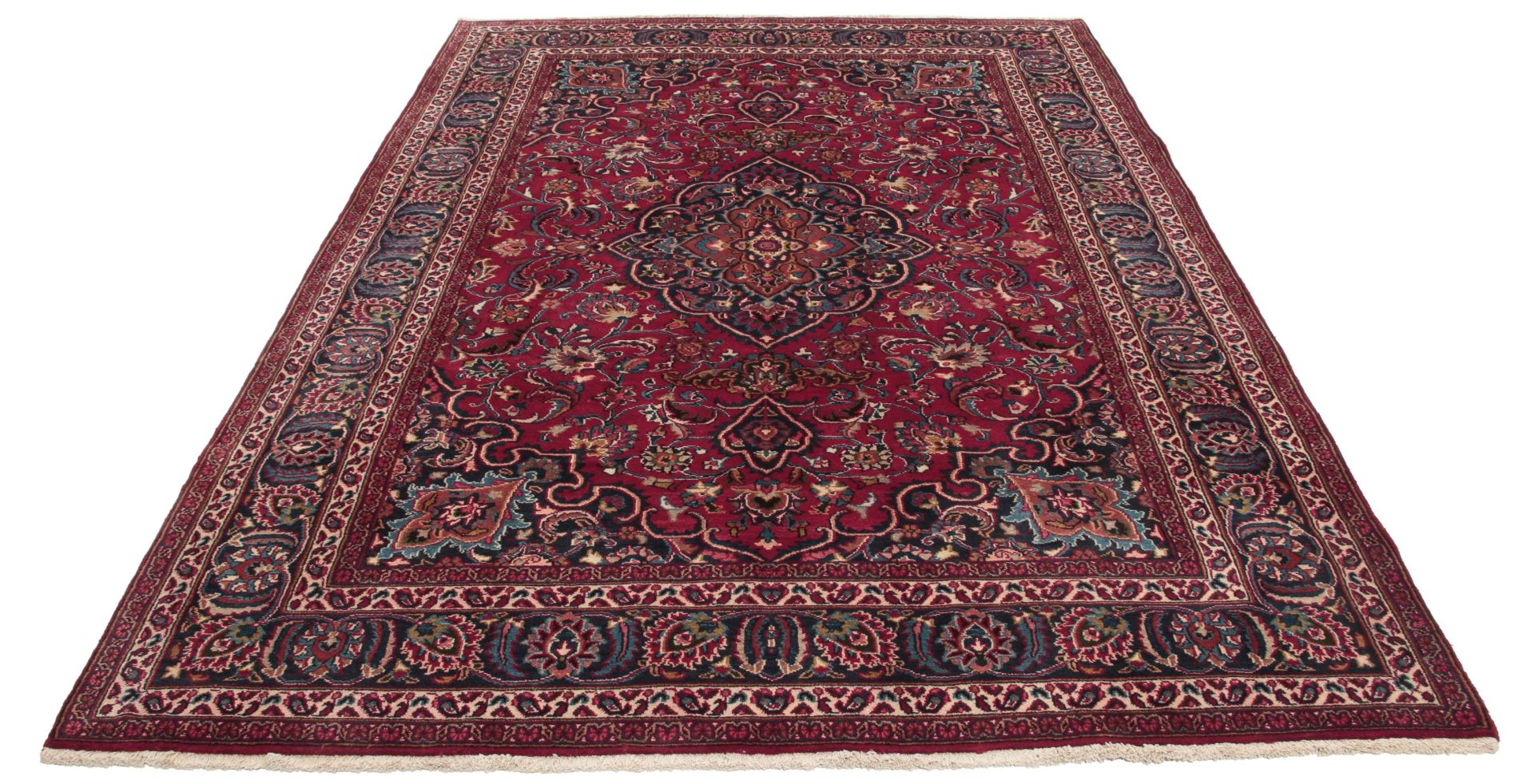 perserteppich-mashad-200-x-290-cm-wolle-handgeknupft-florale-muster-3 Mashhad Perserteppich aus Iran, 200 × 290 cm