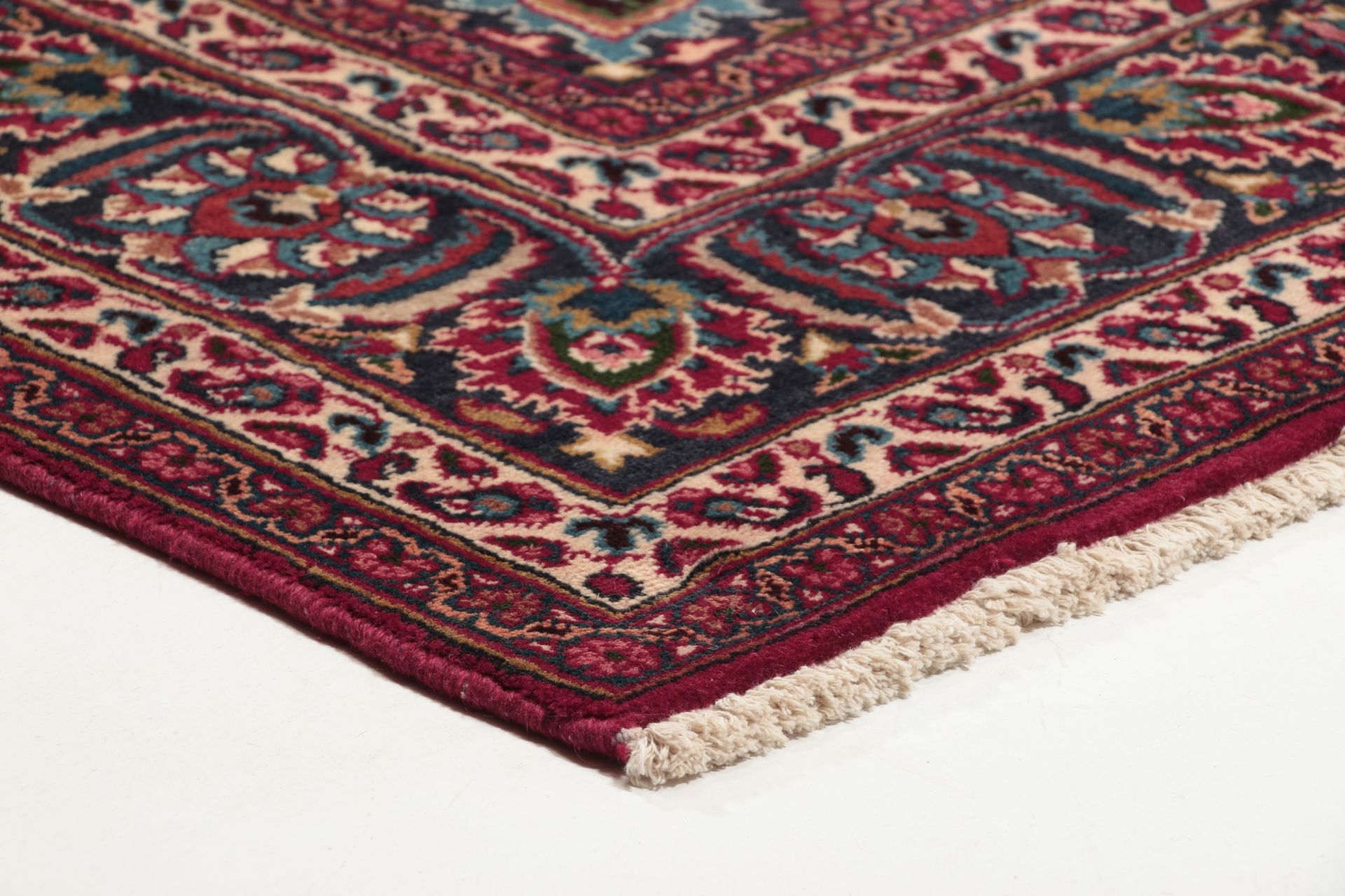 perserteppich-mashad-200-x-290-cm-wolle-handgeknupft-florale-muster-8 Mashhad Perserteppich aus Iran, 200 × 290 cm