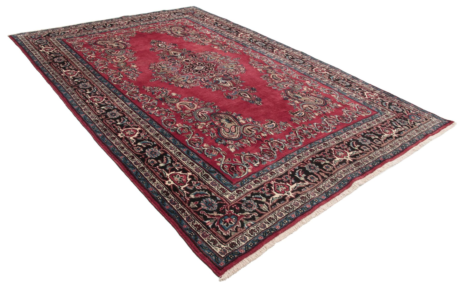 perserteppich-hamadan-210-x-312-cm-baumwolle-handgeknupft-herati-muster-1 Handgeknüpfter Hamadan Perserteppich 210 × 312 cm