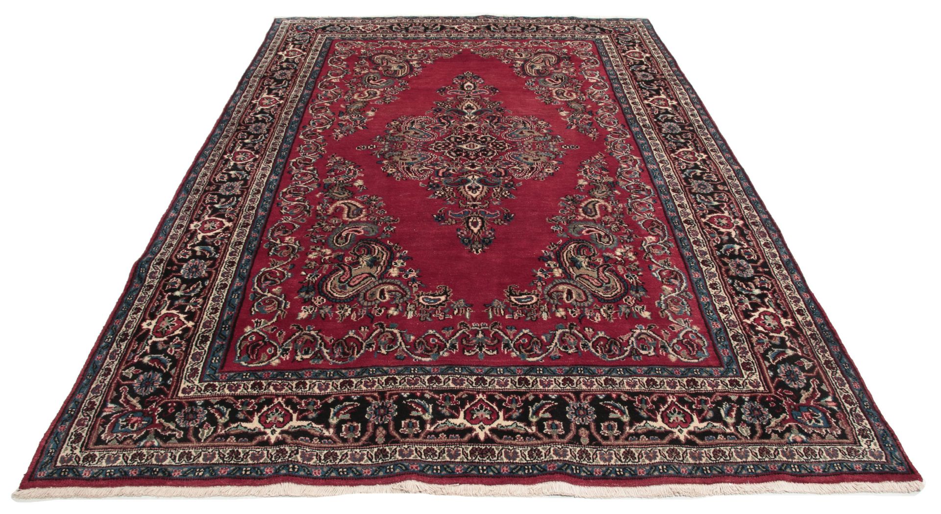 perserteppich-hamadan-210-x-312-cm-baumwolle-handgeknupft-herati-muster-3 Handgeknüpfter Hamadan Perserteppich 210 × 312 cm