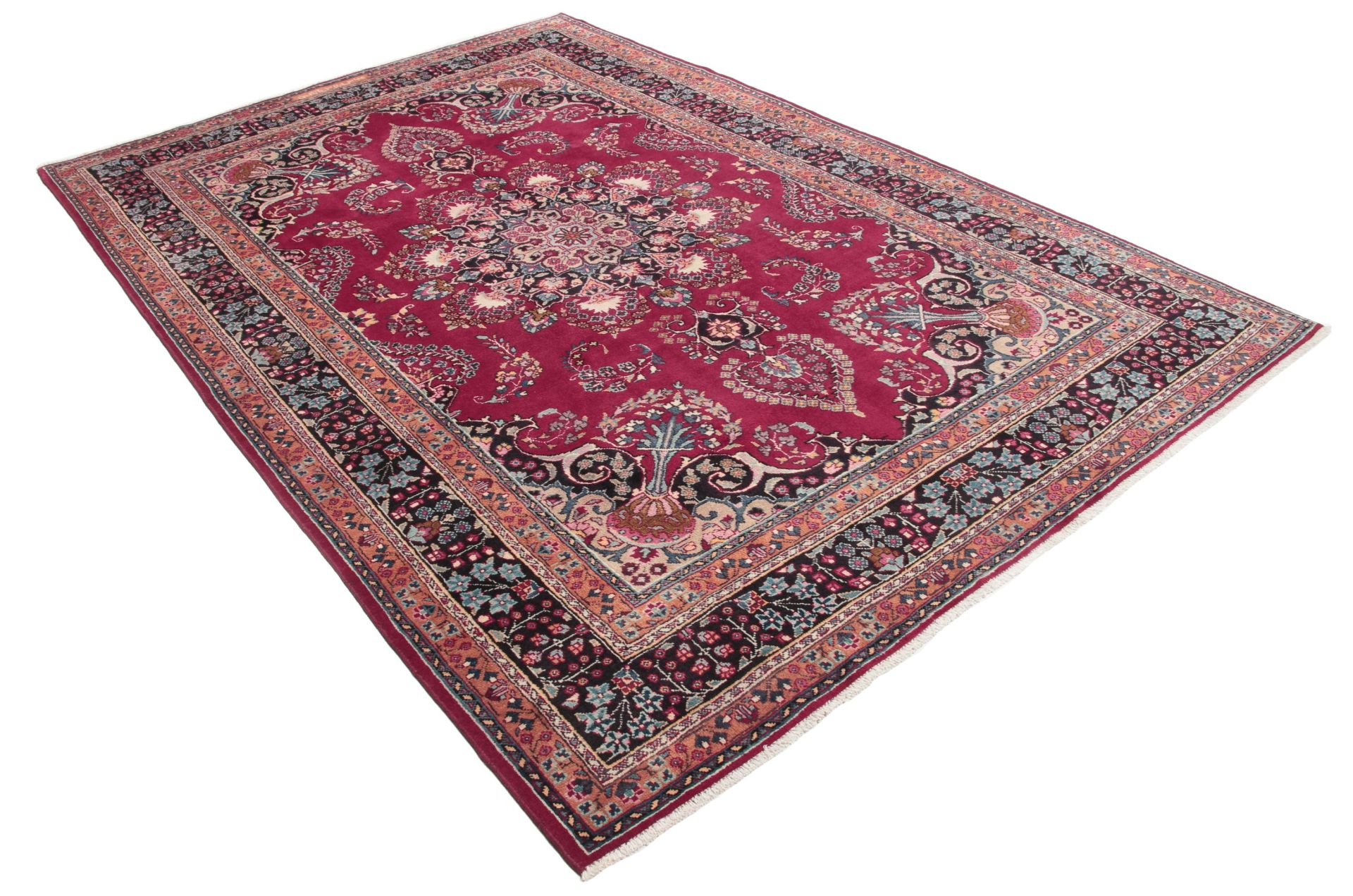 perserteppich-mashad-197-x-296-cm-schurwolle-handgeknupft-floral-11 Handgeknüpfter Mashhad Perserteppich, 197 × 296 cm, Wolle