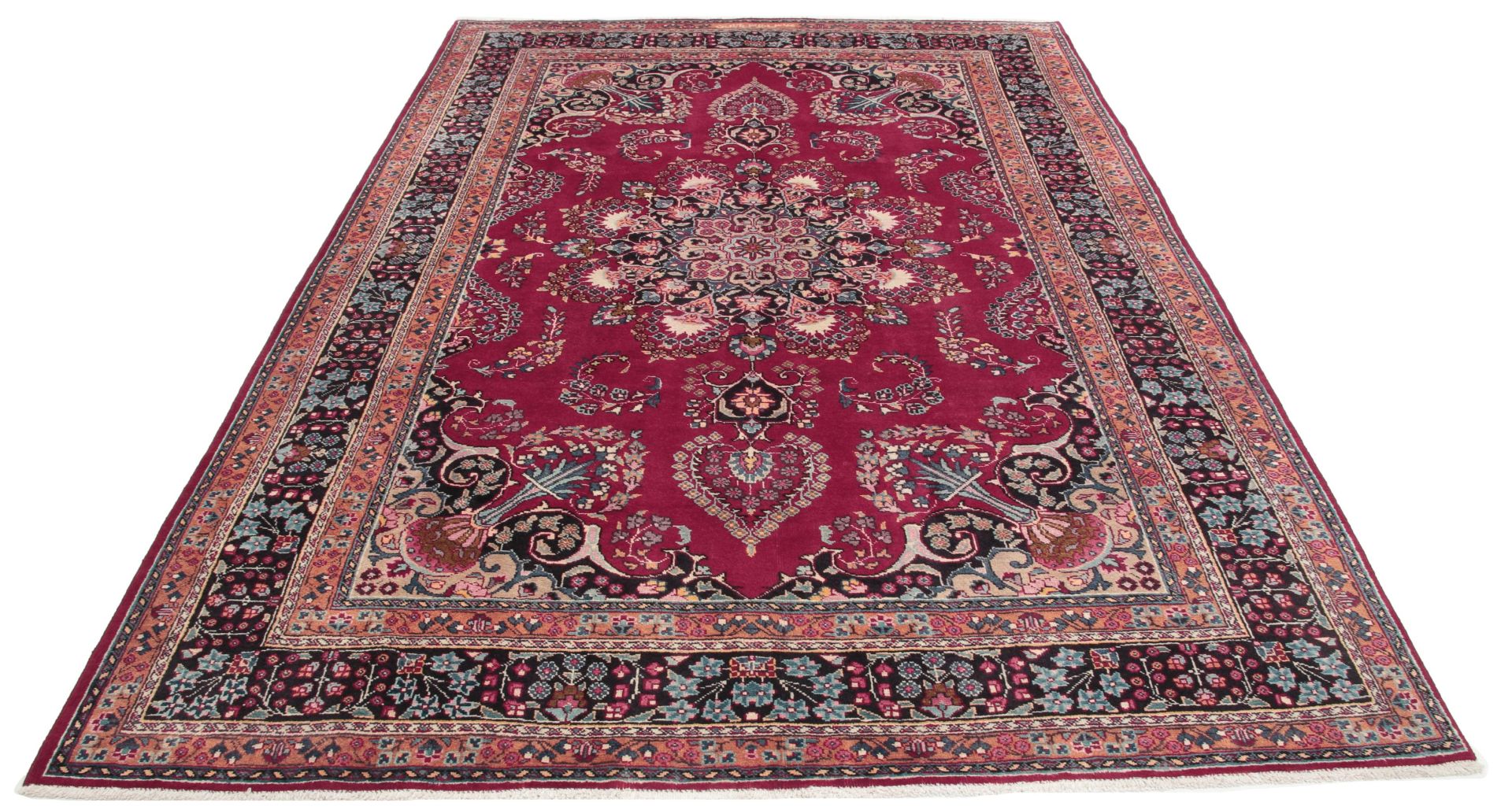 perserteppich-mashad-197-x-296-cm-schurwolle-handgeknupft-floral-14 Handgeknüpfter Mashhad Perserteppich, 197 × 296 cm, Wolle