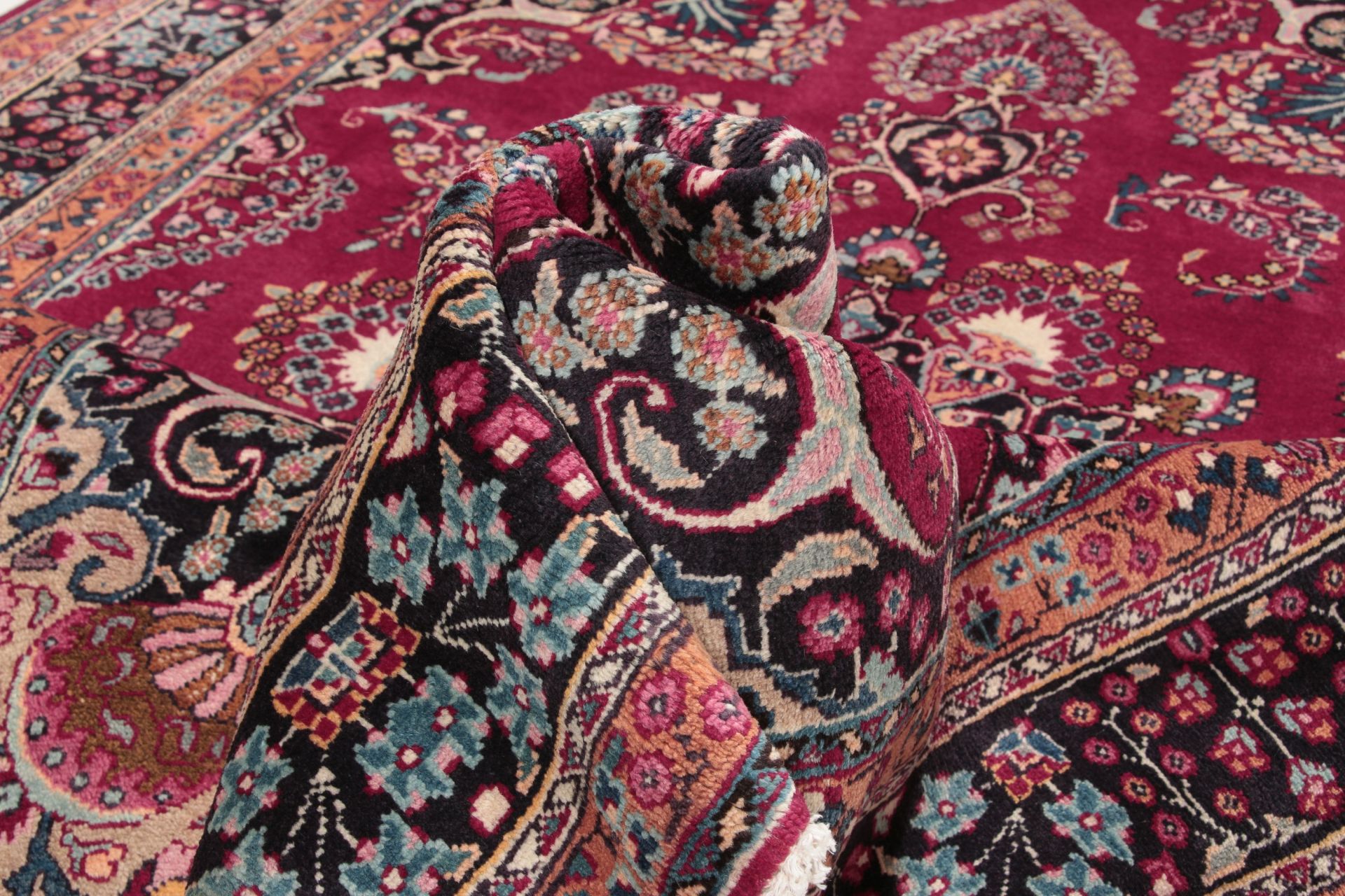 perserteppich-mashad-197-x-296-cm-schurwolle-handgeknupft-floral-21 Handgeknüpfter Mashhad Perserteppich, 197 × 296 cm, Wolle