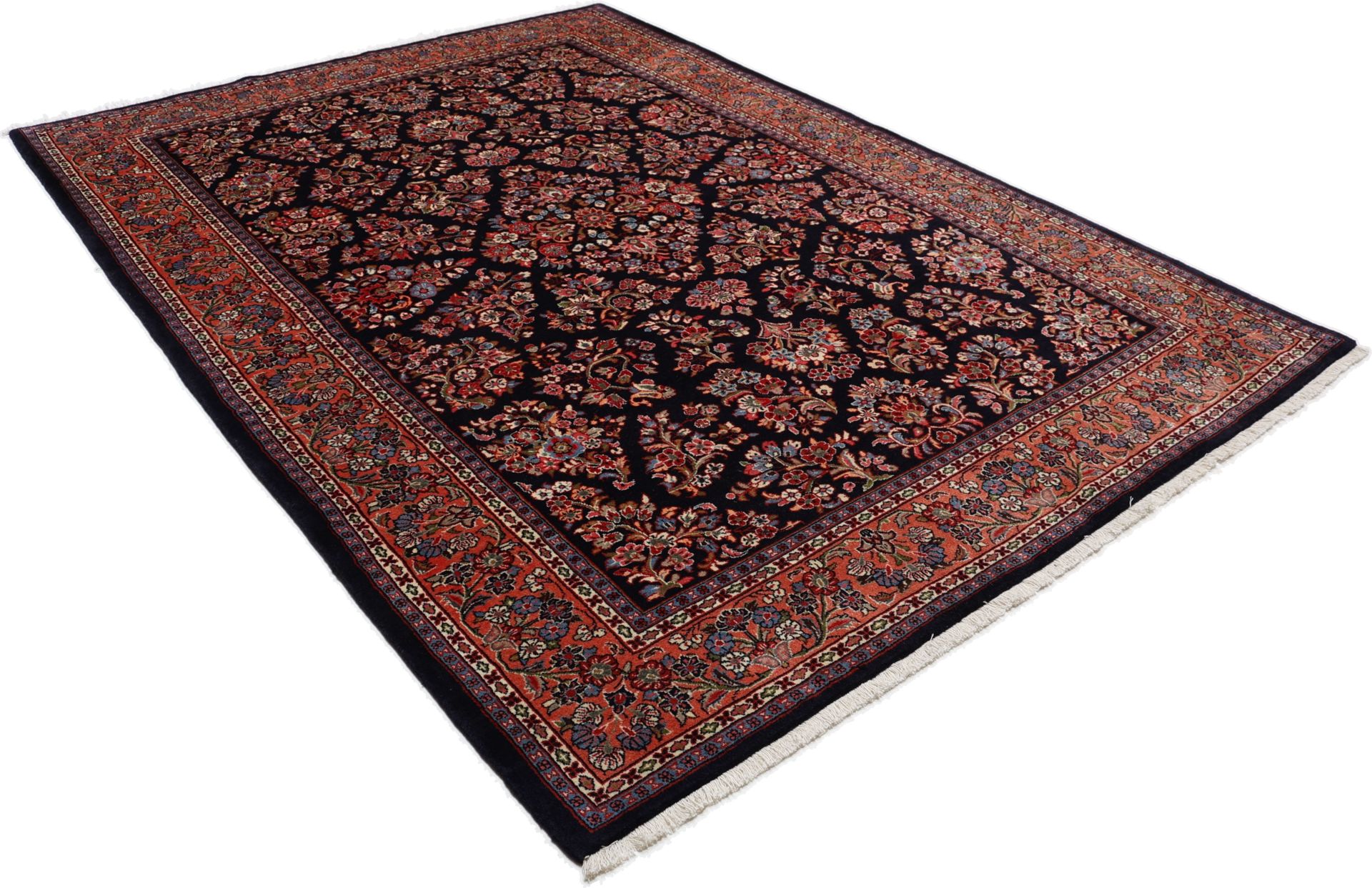 Sarough Perserteppich 198 × 280 cm aus Wolle, handgeknüpft
