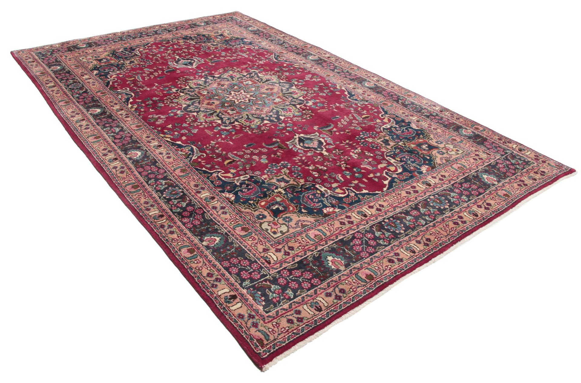 perserteppich-mashad-196-x-310-cm-wolle-handgeknupft-floral-1 Mashhad Perserteppich 196 × 310 cm aus Wolle, handgeknüpft