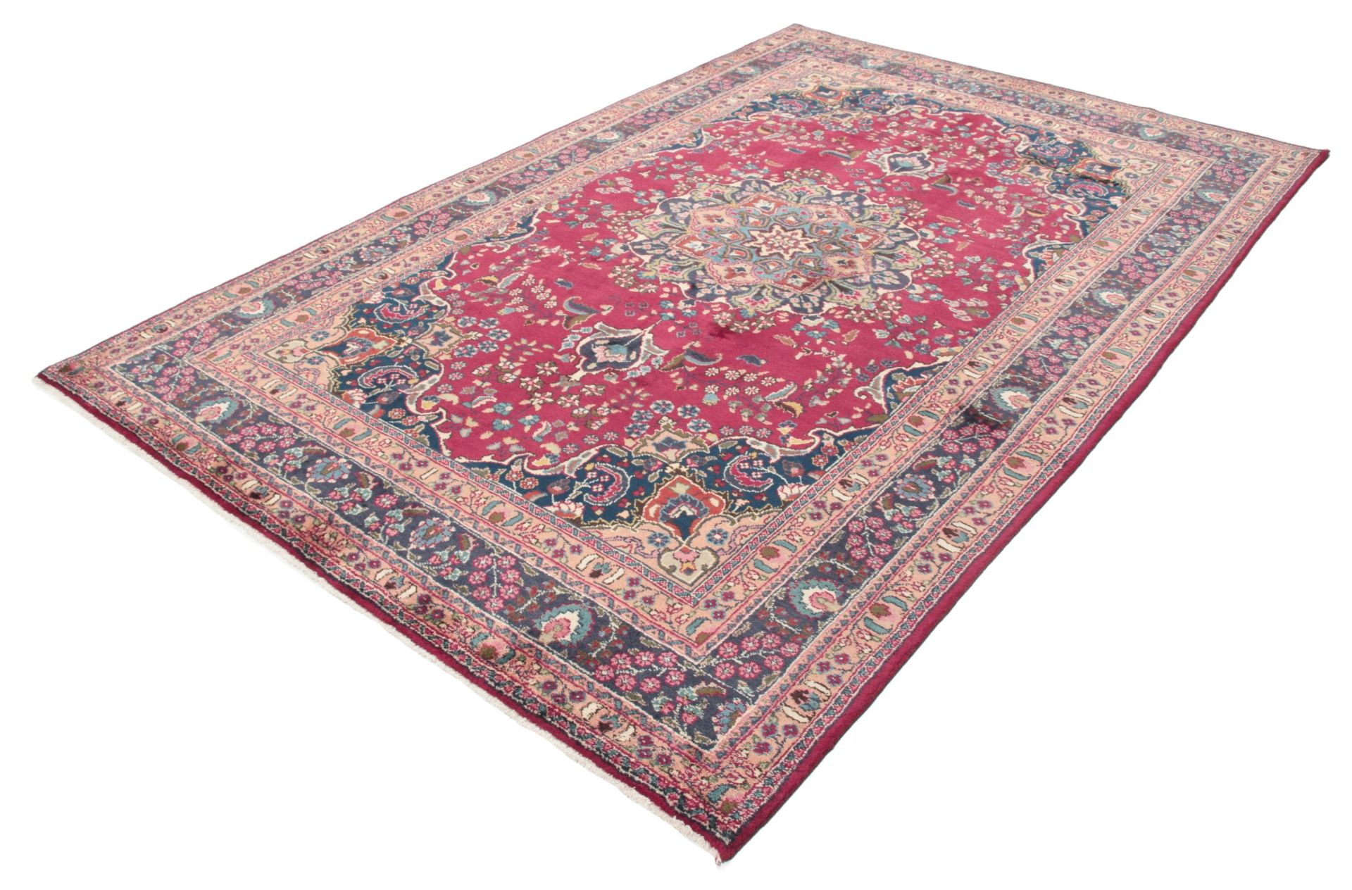 perserteppich-mashad-196-x-310-cm-wolle-handgeknupft-floral-2 Mashhad Perserteppich 196 × 310 cm aus Wolle, handgeknüpft