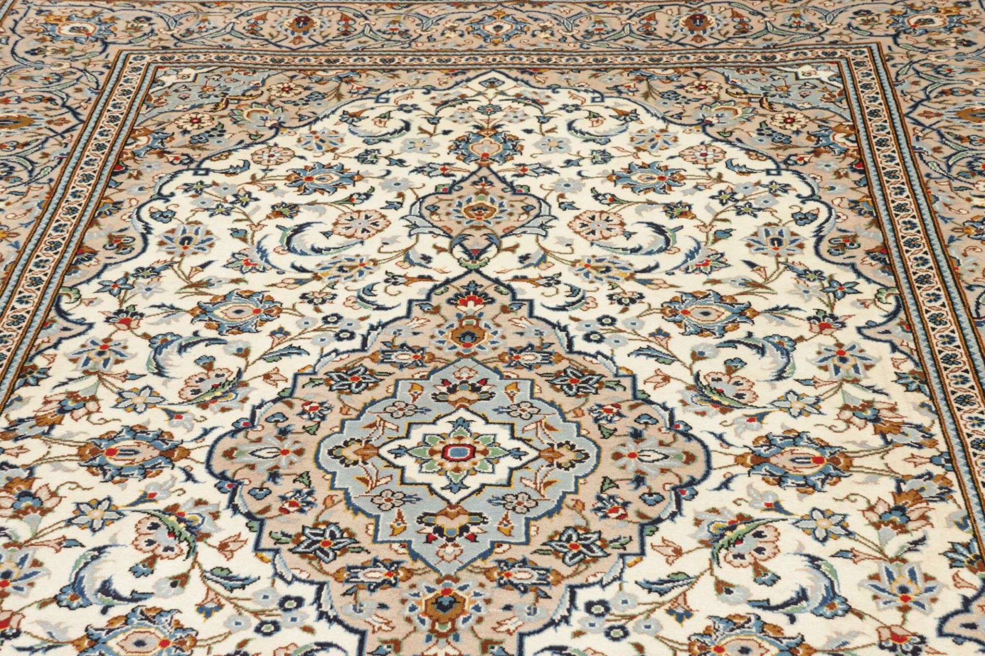 Handgeknüpfter Kashan Perserteppich, 201 × 299 cm, Wolle