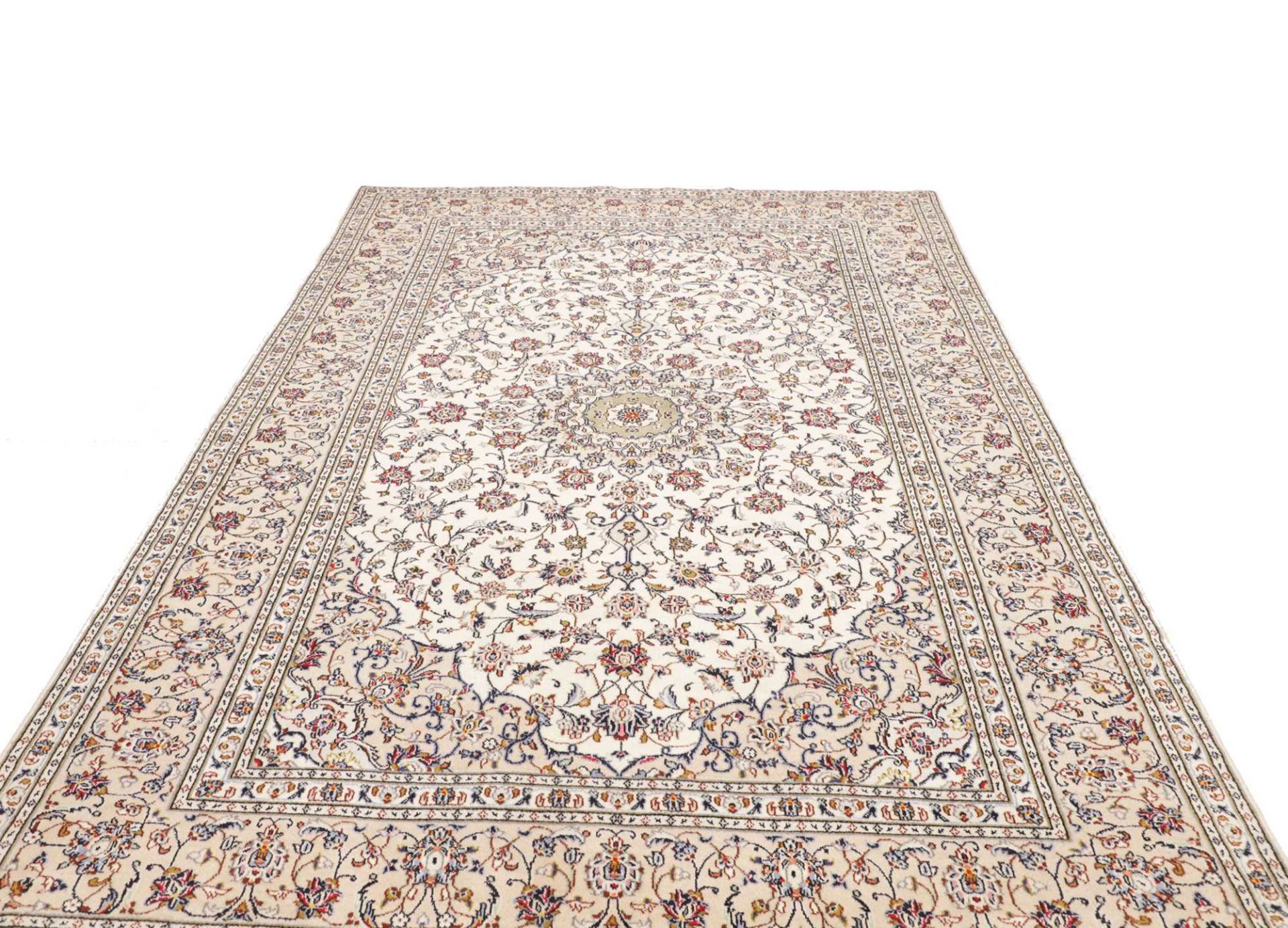 Handgeknüpfter Kashan Perserteppich, 196 × 299 cm, Wolle