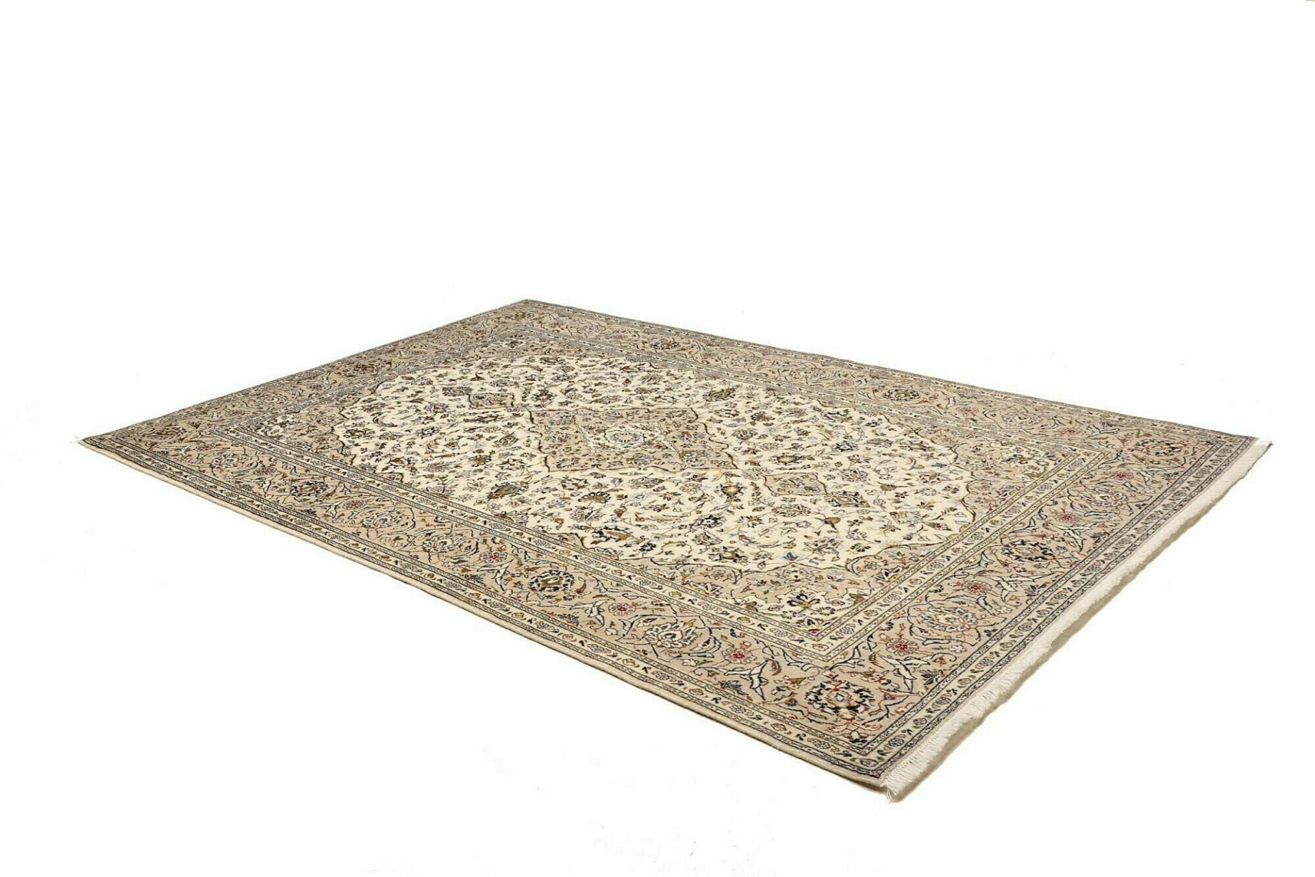 Kashan Perserteppich 196 × 292 cm aus Wolle, handgeknüpft