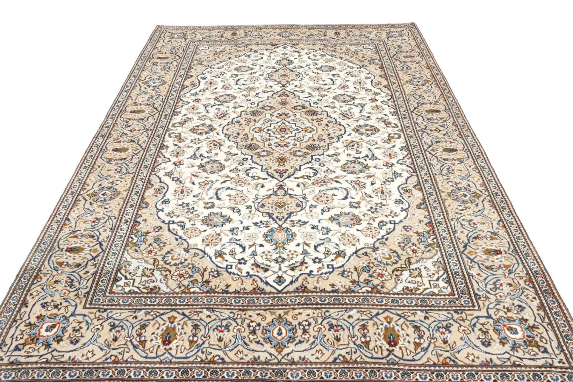 Handgeknüpfter Kashan Perserteppich, 201 × 304 cm, Wolle