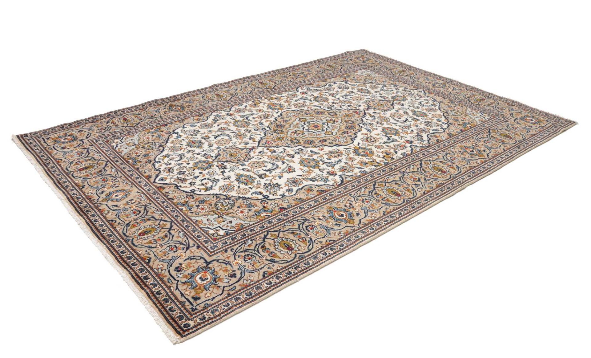 Handgeknüpfter Kashan Perserteppich, 201 × 299 cm, Wolle