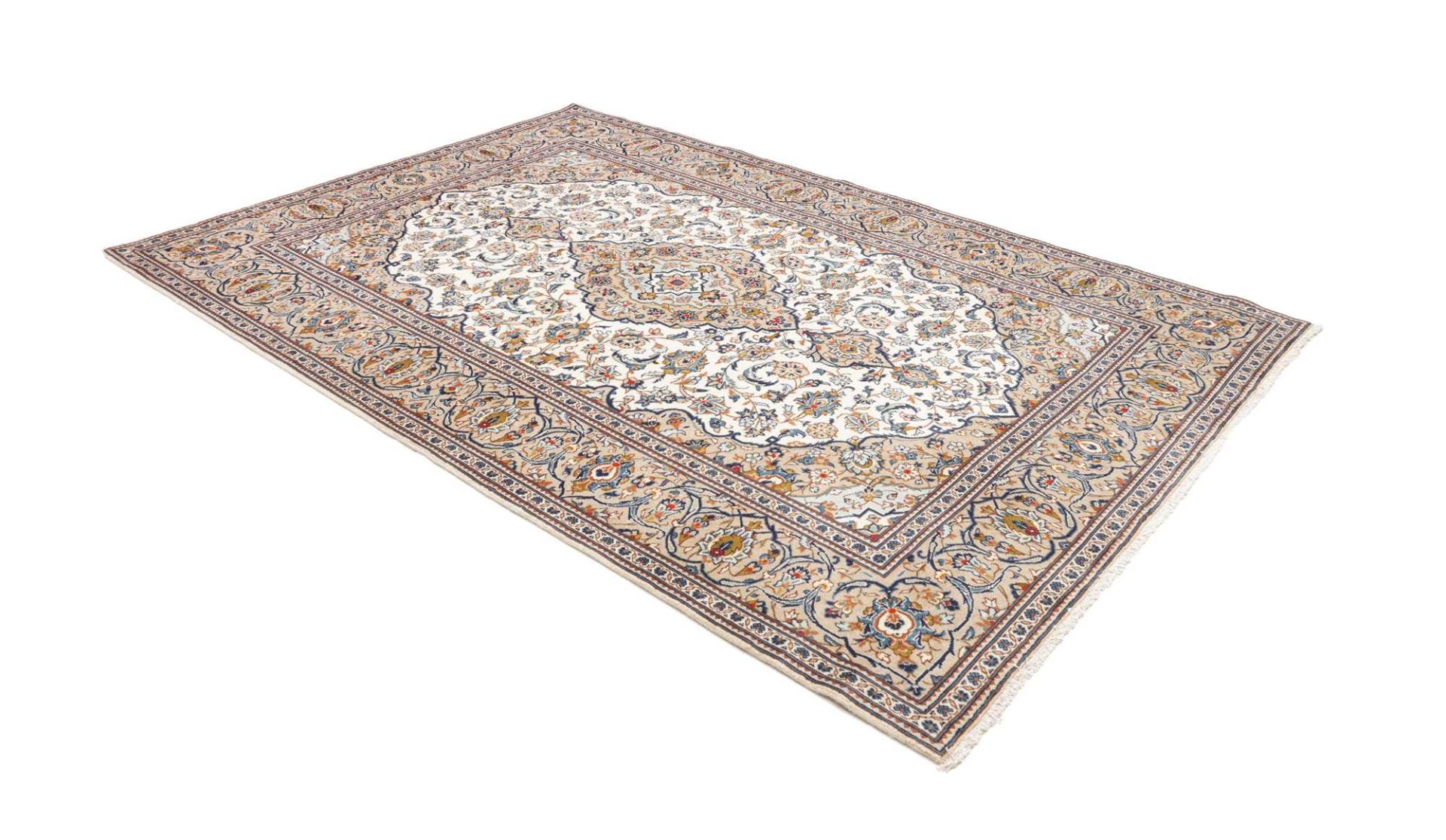 Handgeknüpfter Kashan Perserteppich, 201 × 299 cm, Wolle
