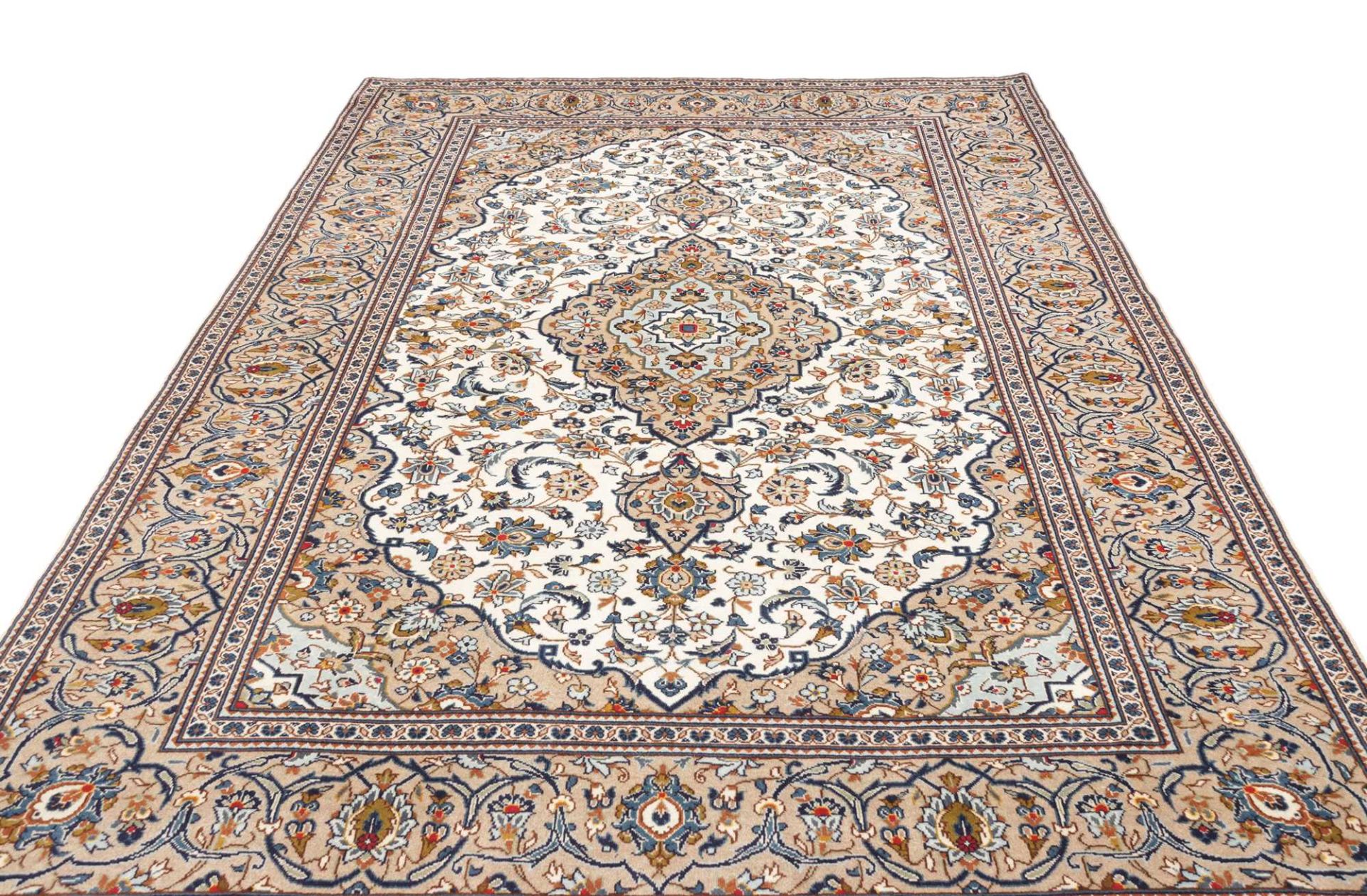 Handgeknüpfter Kashan Perserteppich, 201 × 299 cm, Wolle