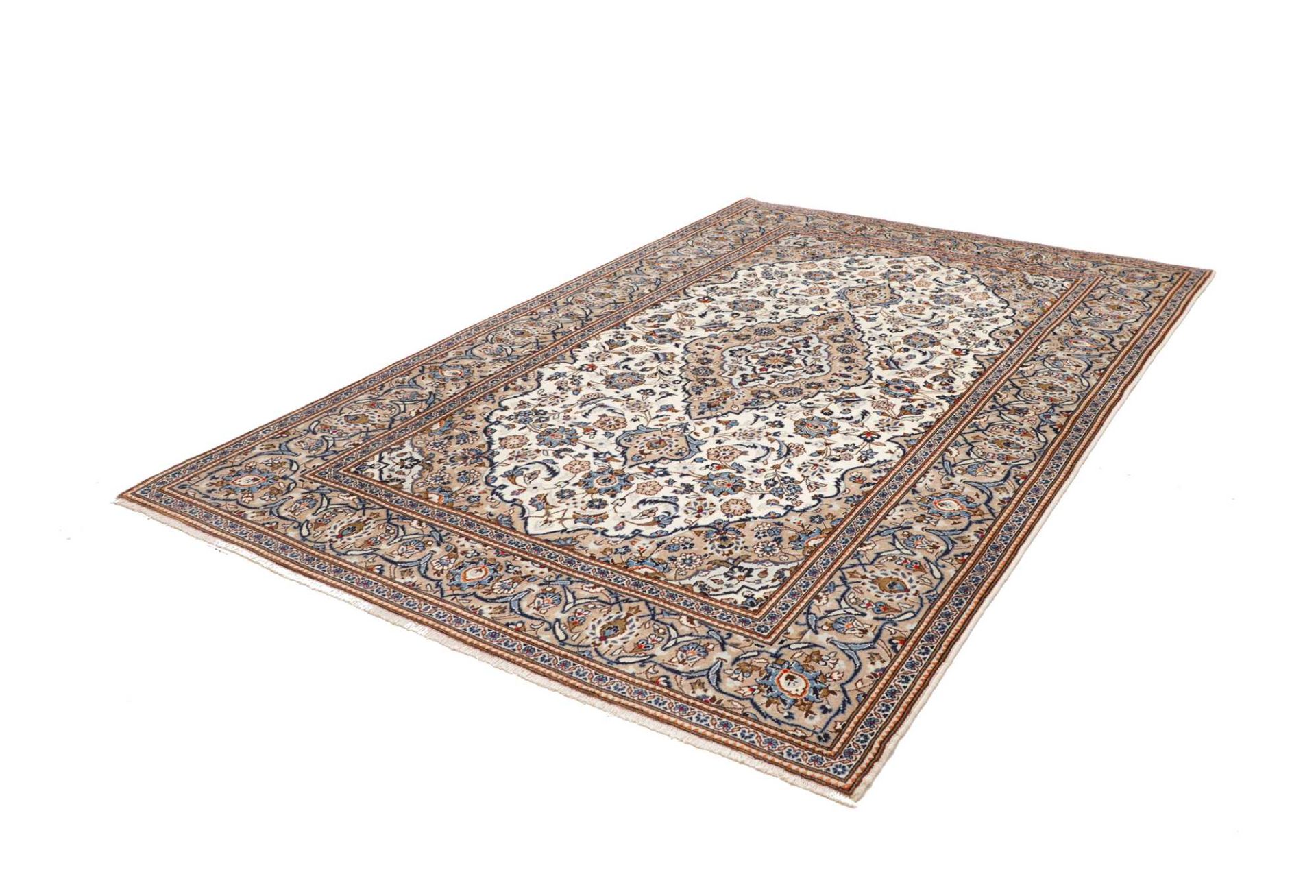 Kashan Perserteppich 196 × 296 cm aus Wolle, handgeknüpft