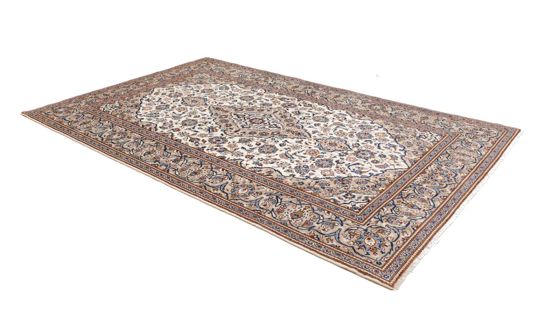 Kashan Perserteppich 196 × 296 cm aus Wolle, handgeknüpft