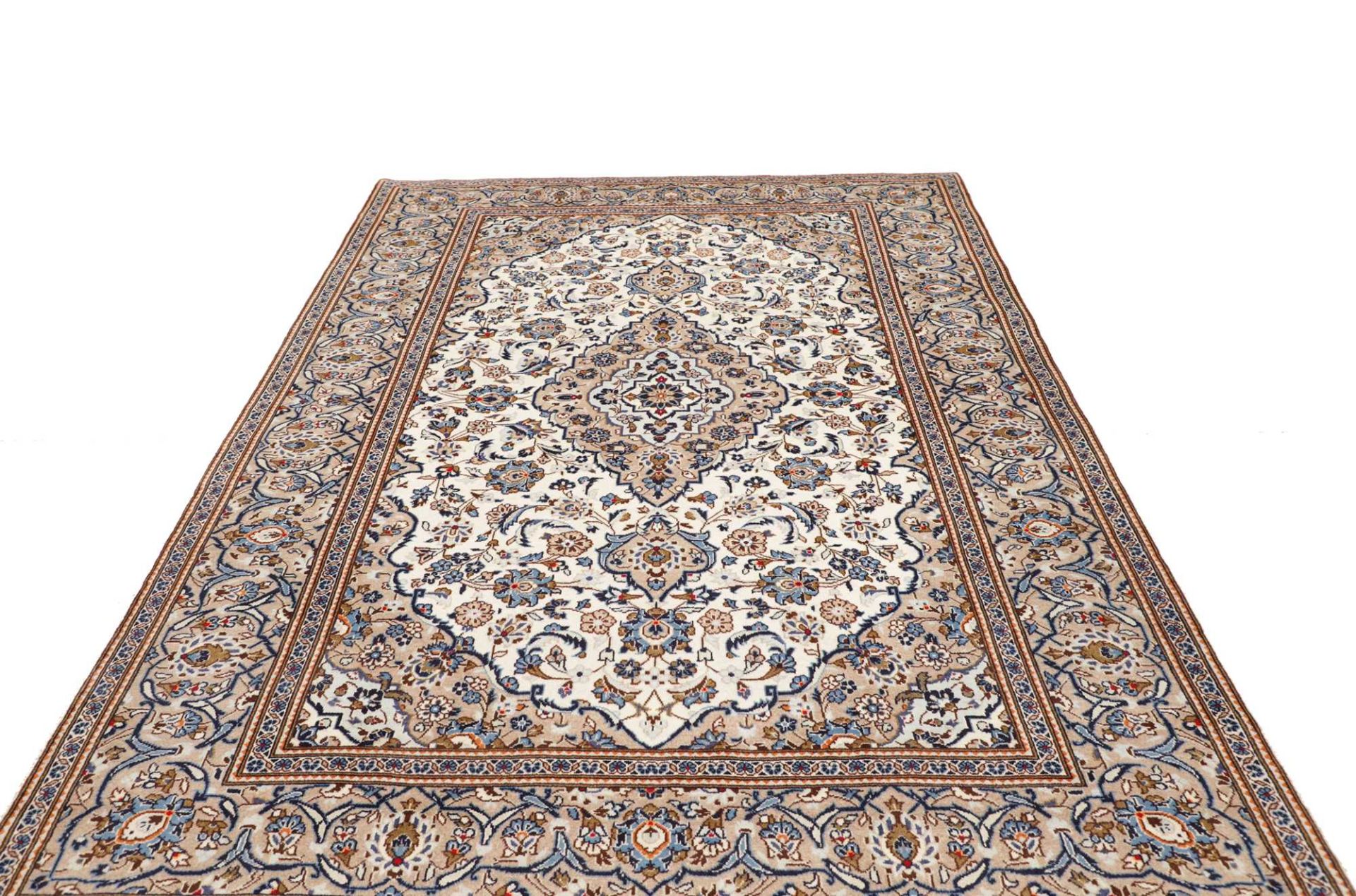 Kashan Perserteppich 196 × 296 cm aus Wolle, handgeknüpft