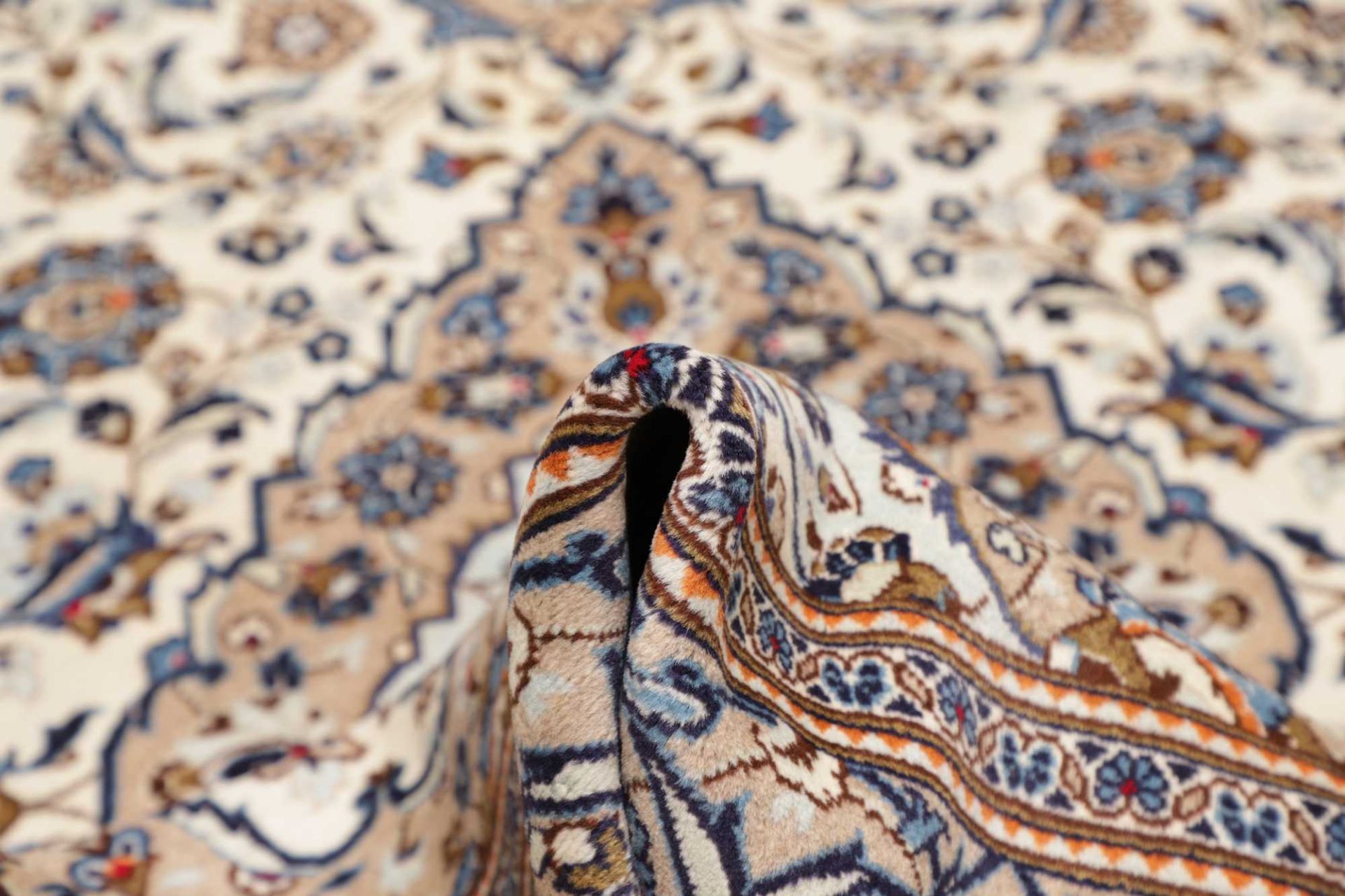 Kashan Perserteppich 196 × 296 cm aus Wolle, handgeknüpft