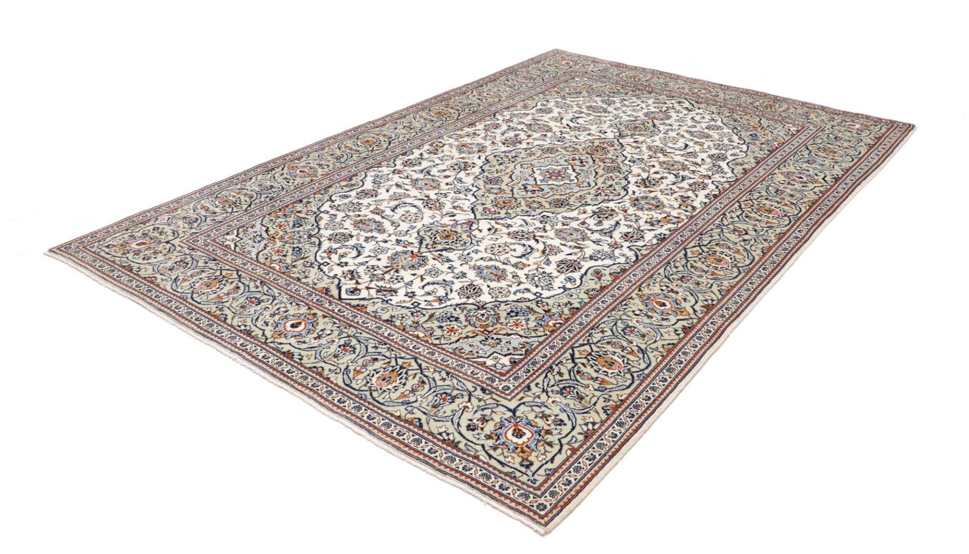 Kashan Perserteppich 196 × 286 cm aus Wolle, handgeknüpft