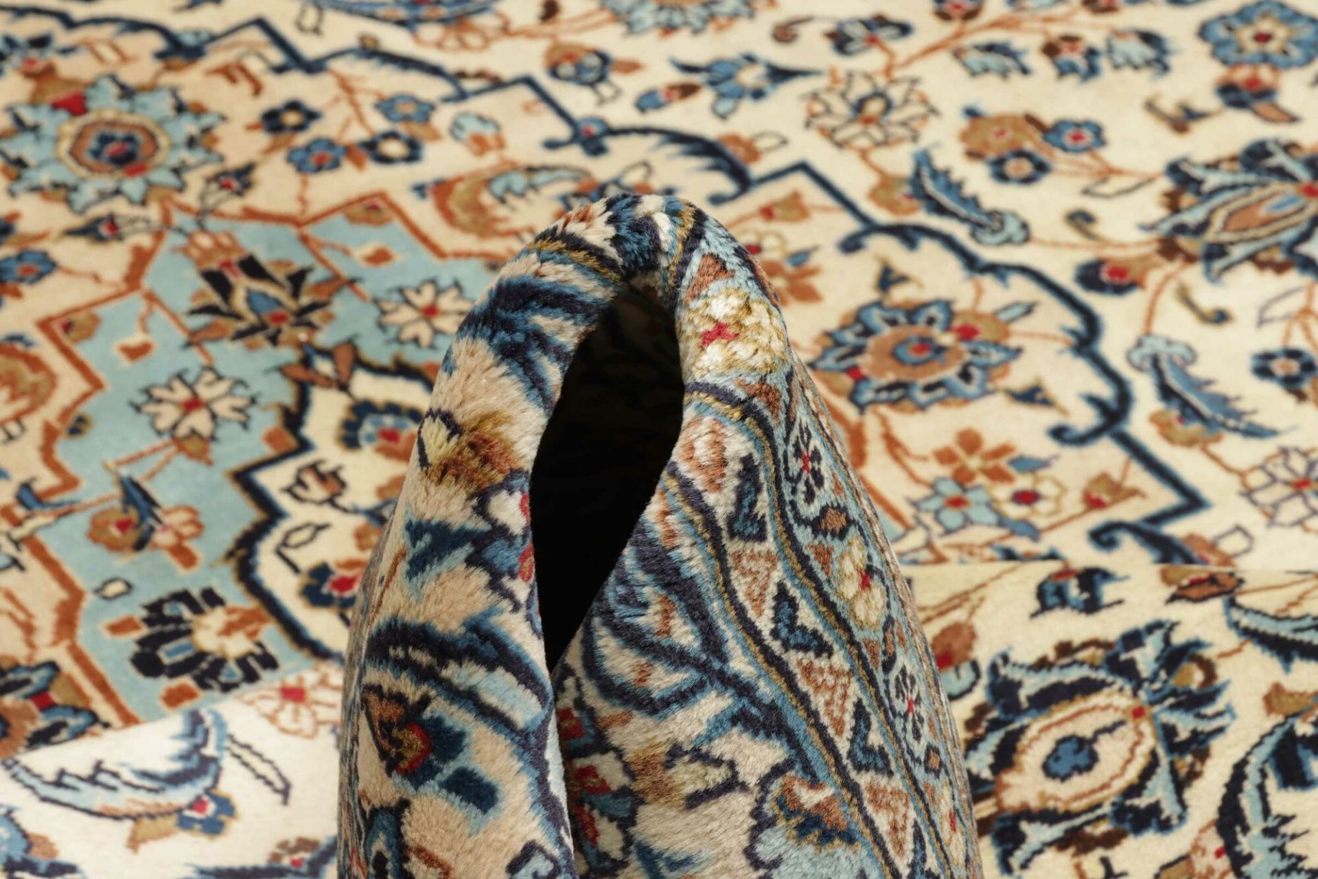 Kashan Perserteppich 203 × 306 cm aus Wolle, handgeknüpft