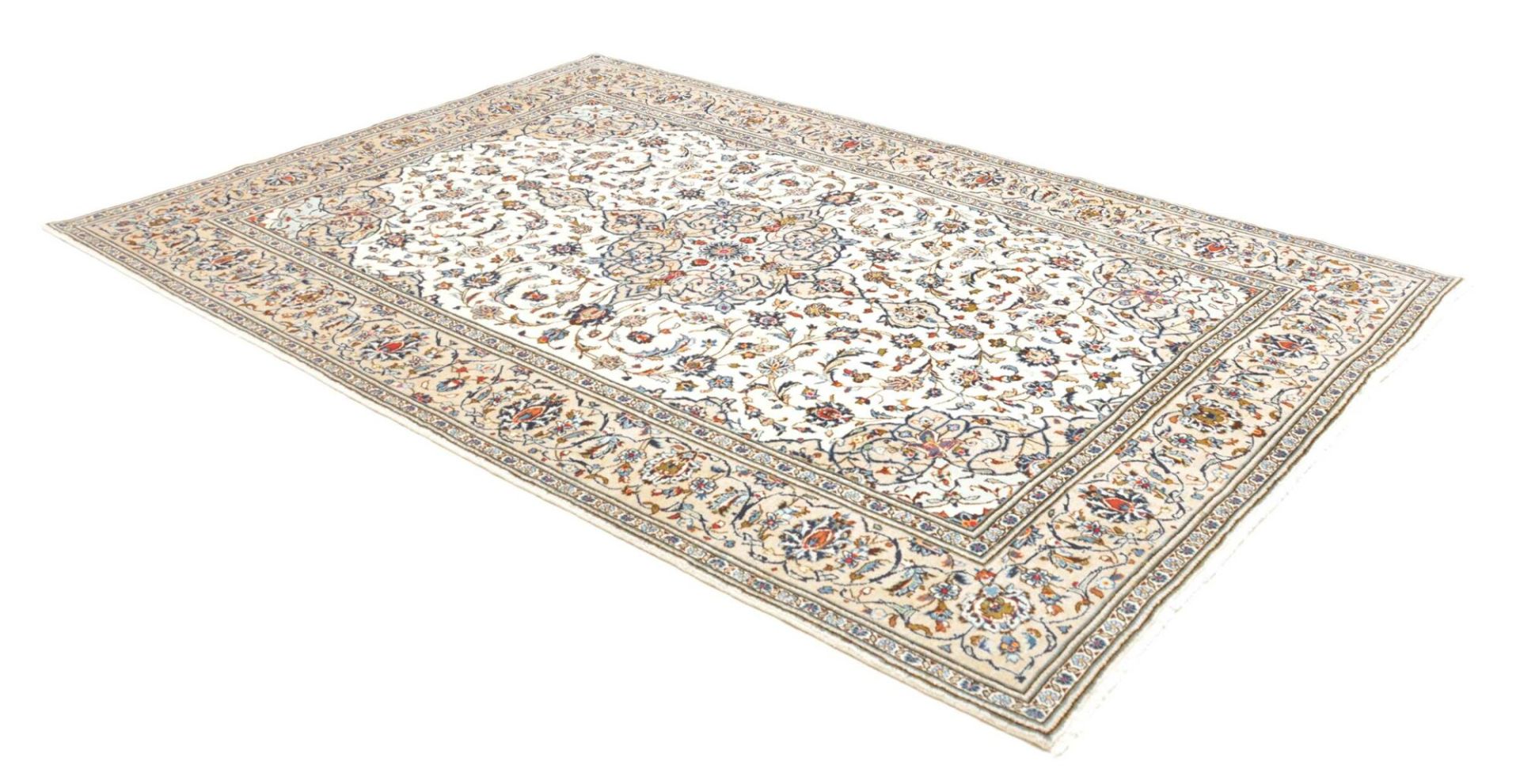 Handgeknüpfter Kashan Perserteppich, 201 × 294 cm, Wolle