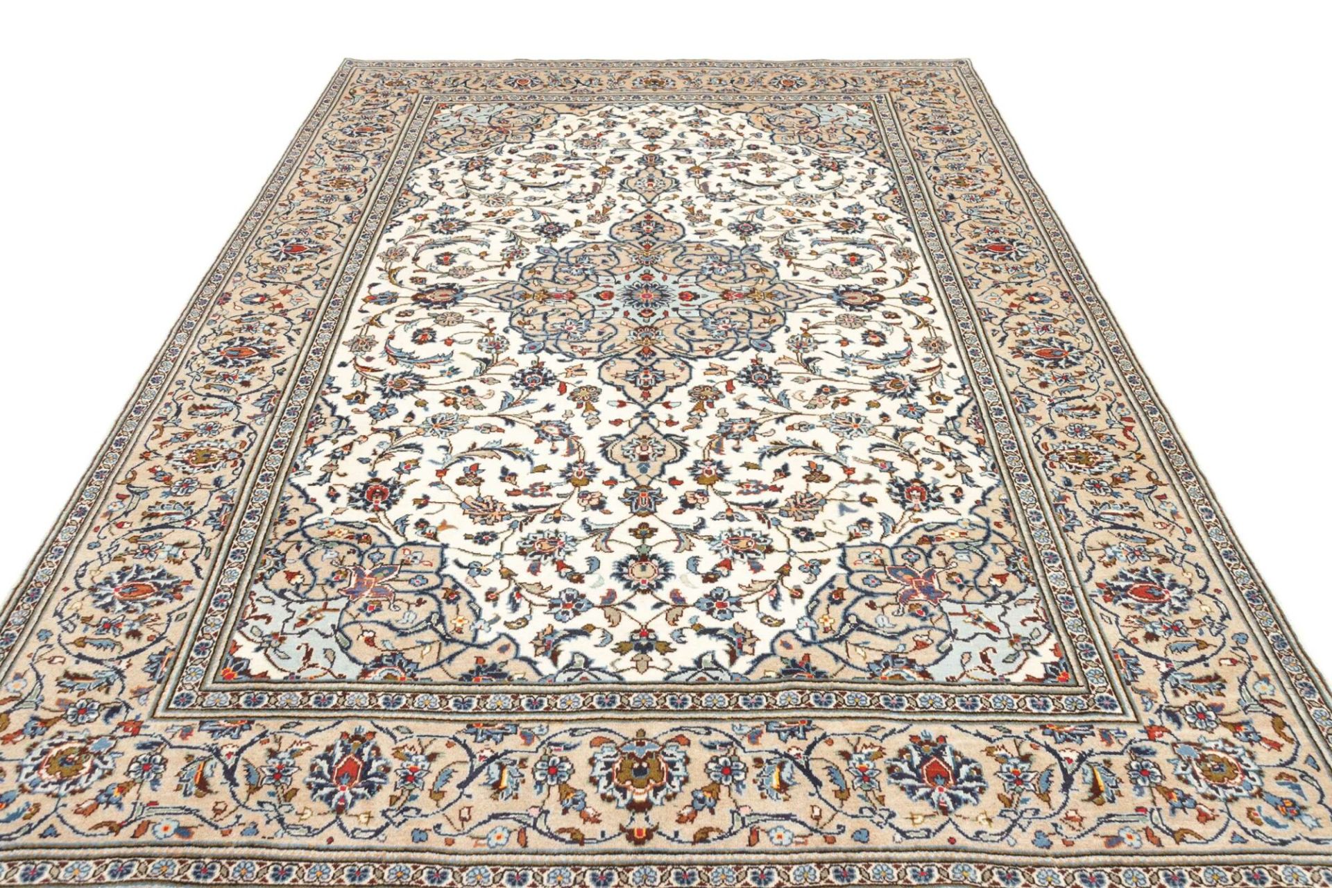 Handgeknüpfter Kashan Perserteppich, 201 × 294 cm, Wolle