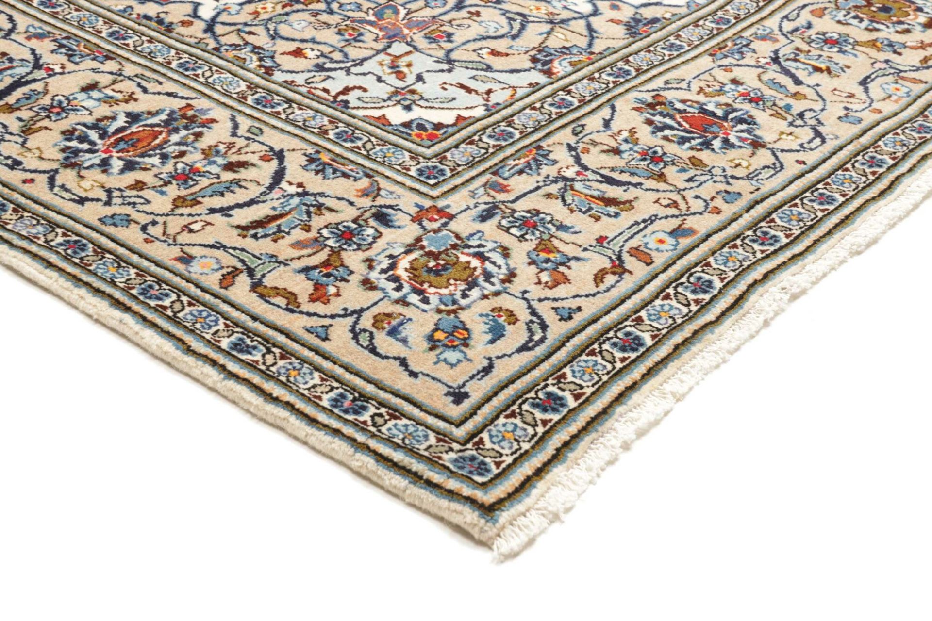 Handgeknüpfter Kashan Perserteppich, 201 × 294 cm, Wolle